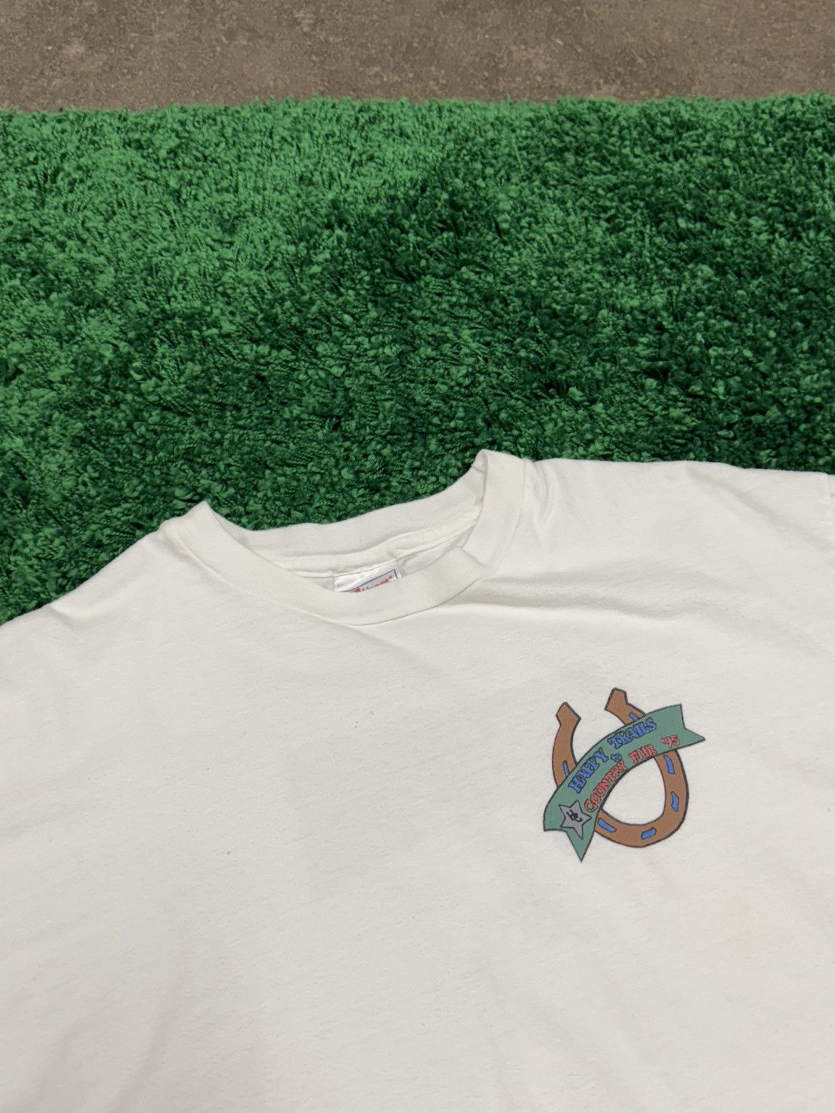 Hanes × Vintage Vintage Horse Shoe Country Fair Cowboy Tee White XL Size US XL / EU 56 / 4 - 2 Thumbnail