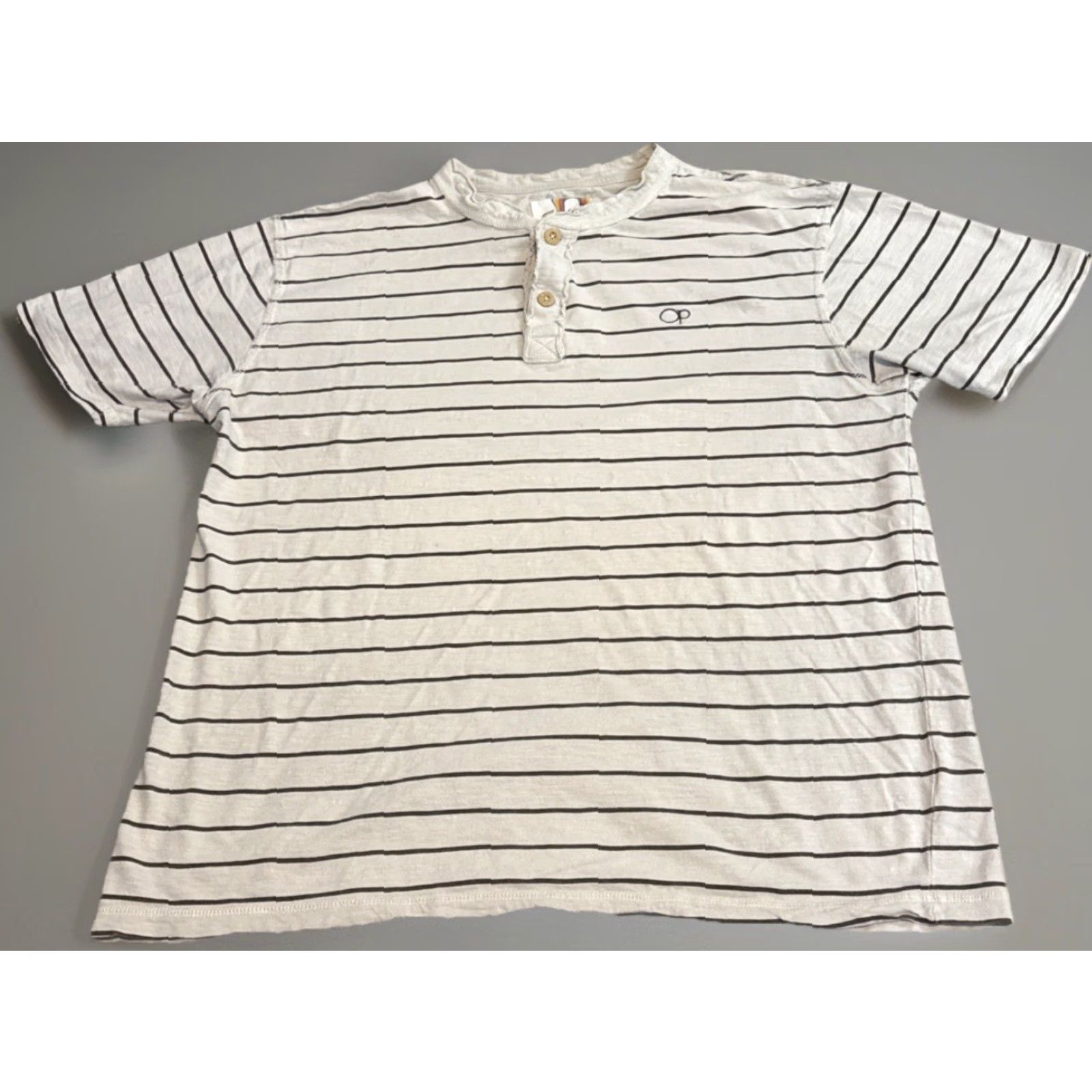 Ocean Pacific VINTAGE Ocean Pacific OP White Brown Stripe Henley T-Shirt XL Skate Surf 90s Boys Mens Size US XL / EU 56 / 4 - 2 Thumbnail