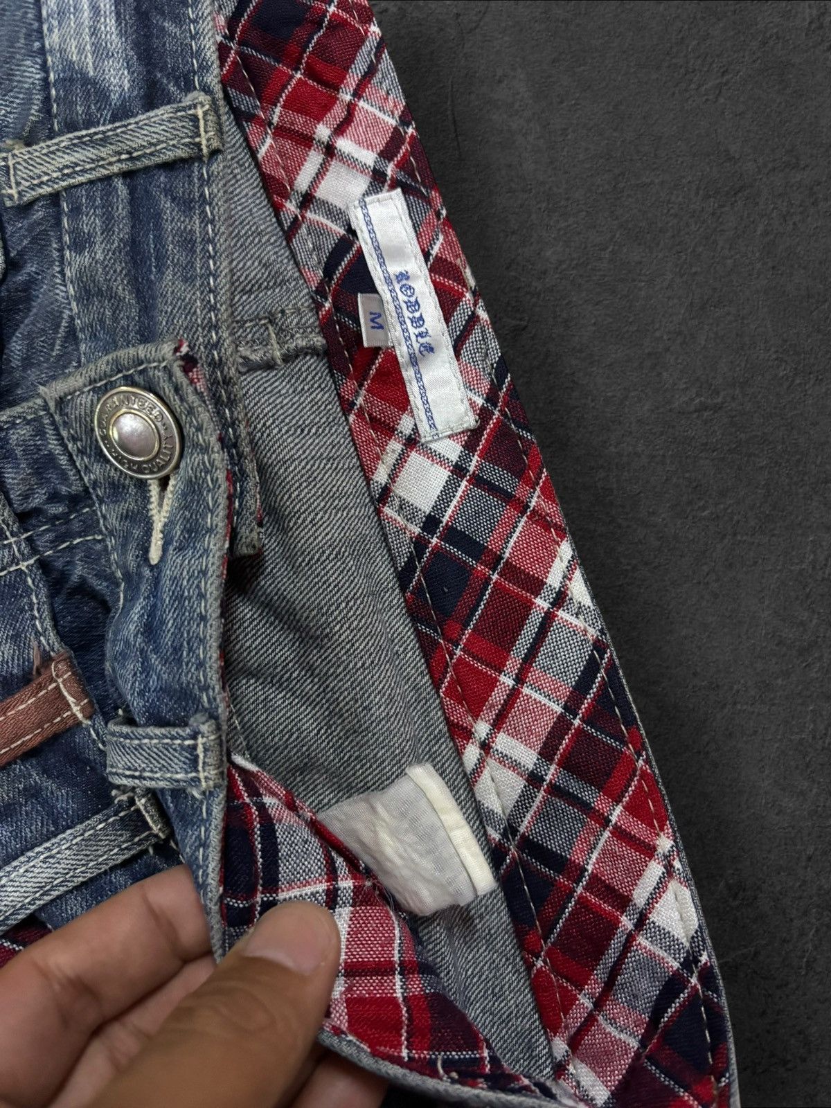 PPFM Grunge Japan Roddle Double Waist Strike Faded Distress Jeans Size US 30 / EU 46 - 9 Thumbnail