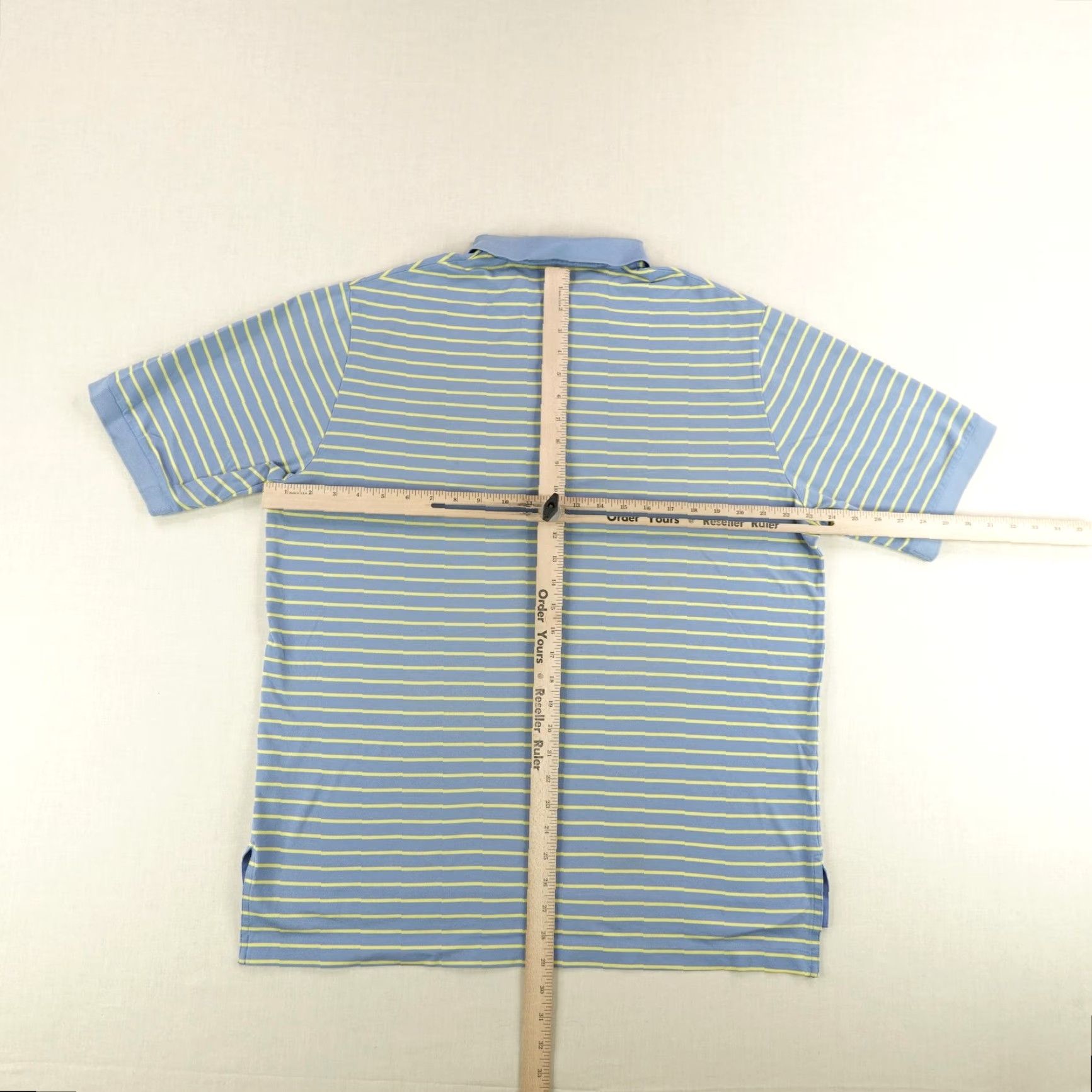 Polo Ralph Lauren Ralph Lauren Polo Shirt Mens Large Short Sleeve Golf Striped Pima Cotton Blue Yellow Size US L / EU 52-54 / 3 - 6 Thumbnail
