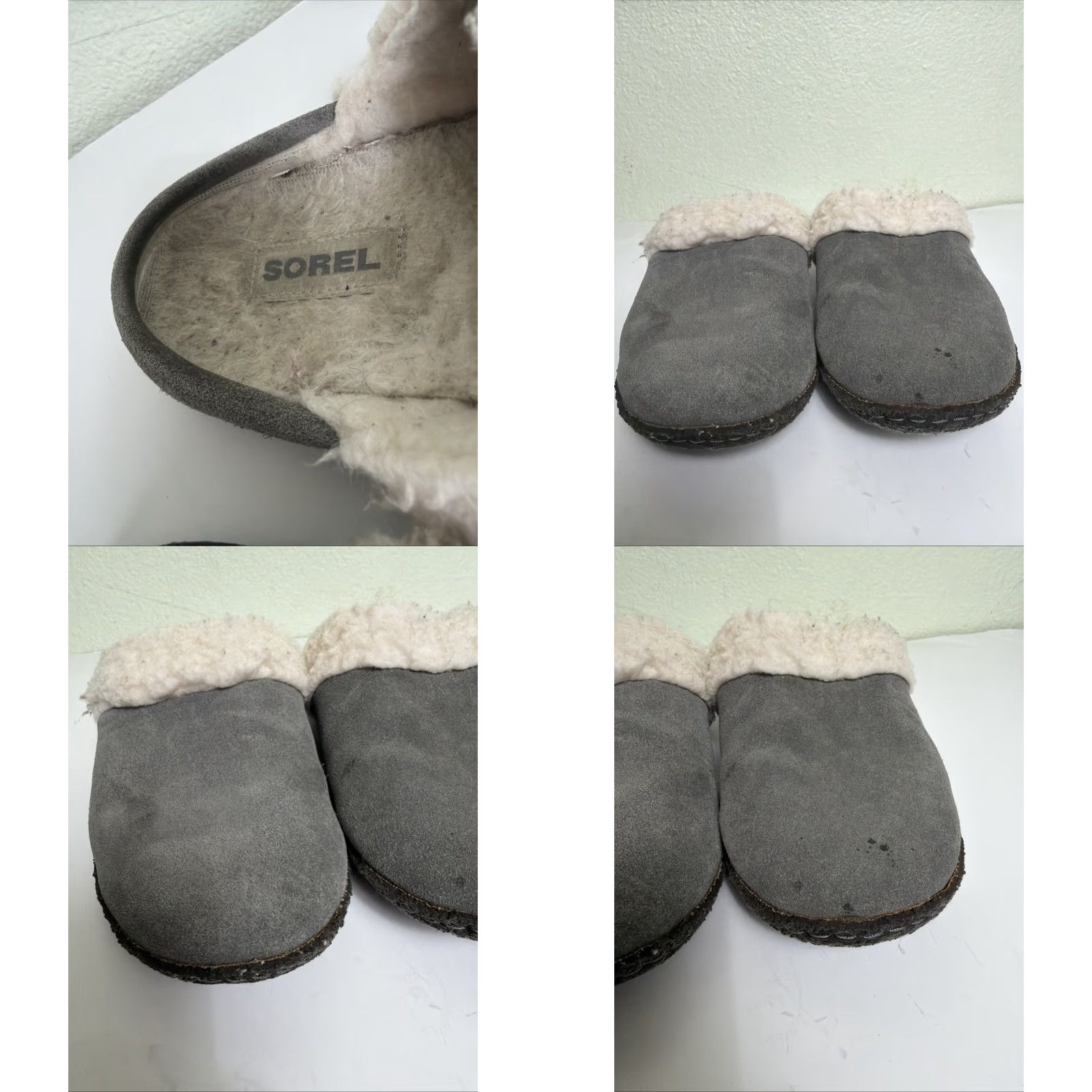 SOREL VINTAGE Sorel Nakiska Slippers Gray Suede/Faux Shearling Slide Women’s UK7 US9 Mens? Size US 7 / IT 37 - 8 Thumbnail