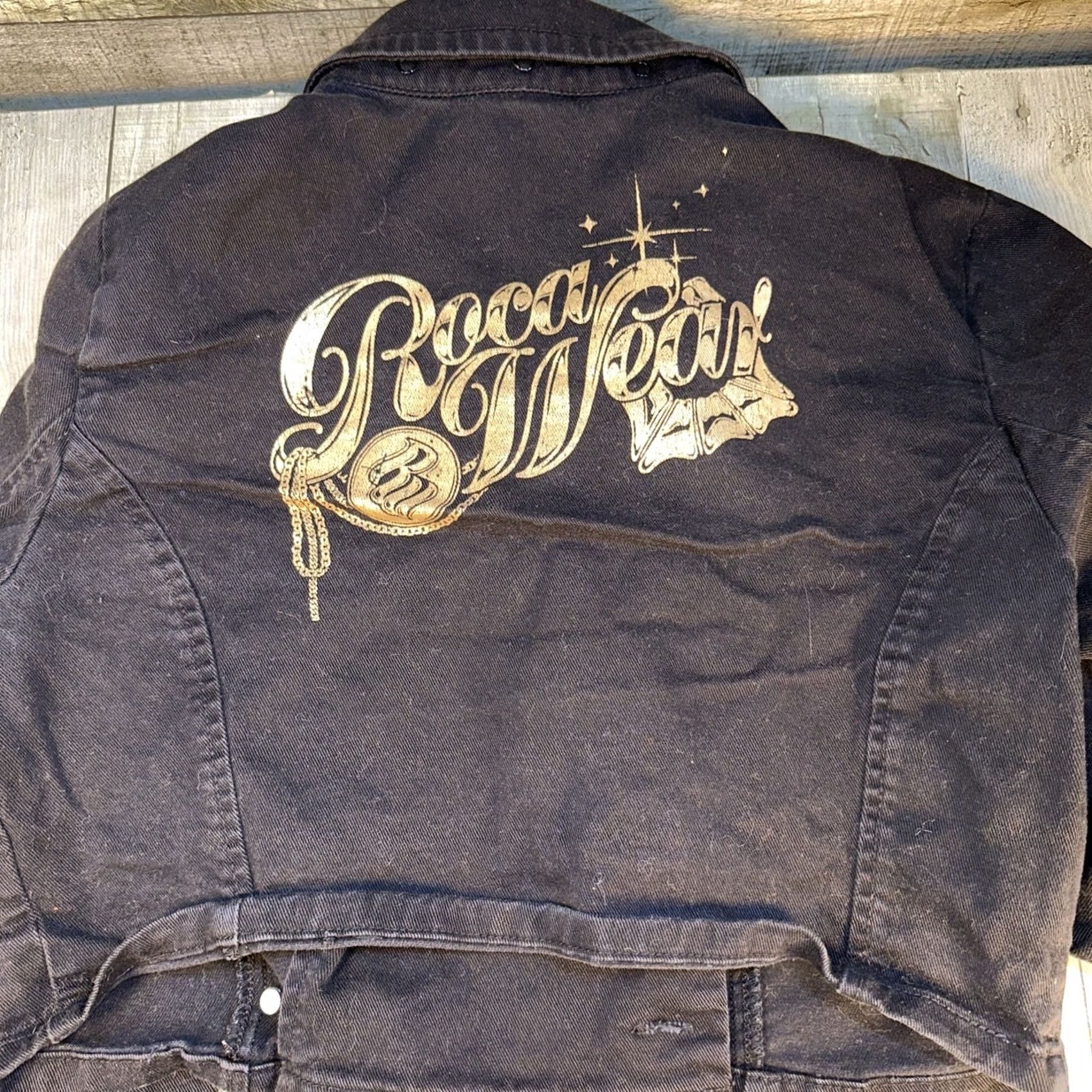 Rocawear VINTAGE Rocawear Women’s Cropped Jacket Black Moto Style Size L Zip Sleeve Y2K Jacket Womens L Black Rocawear Size L / US 10 / IT 46 - 4 Thumbnail