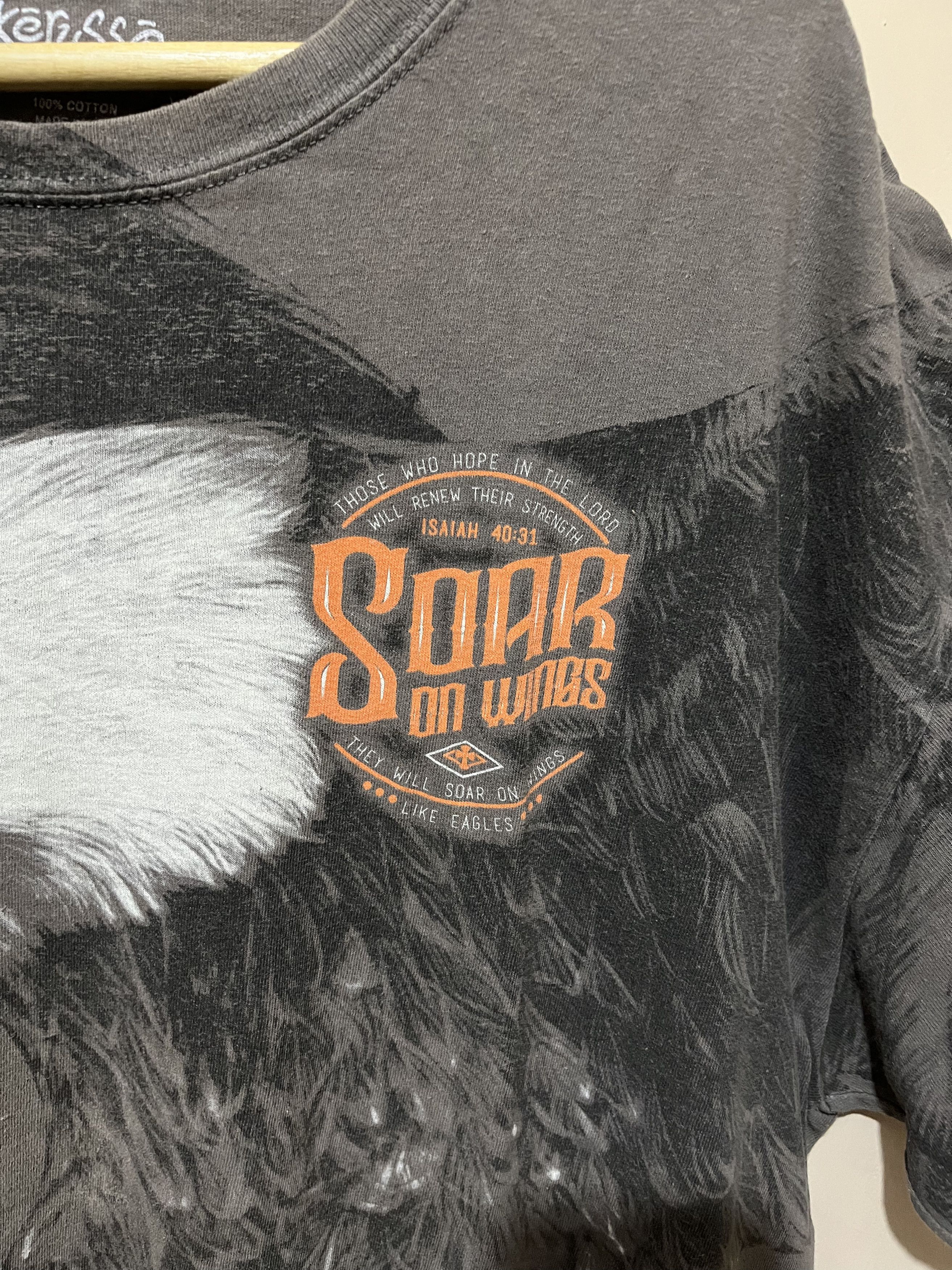 Vintage Kerusso "Soar on Wings" Eagle Graphic Tee – Isaiah 40:31 Size US XL / EU 56 / 4 - 3 Thumbnail