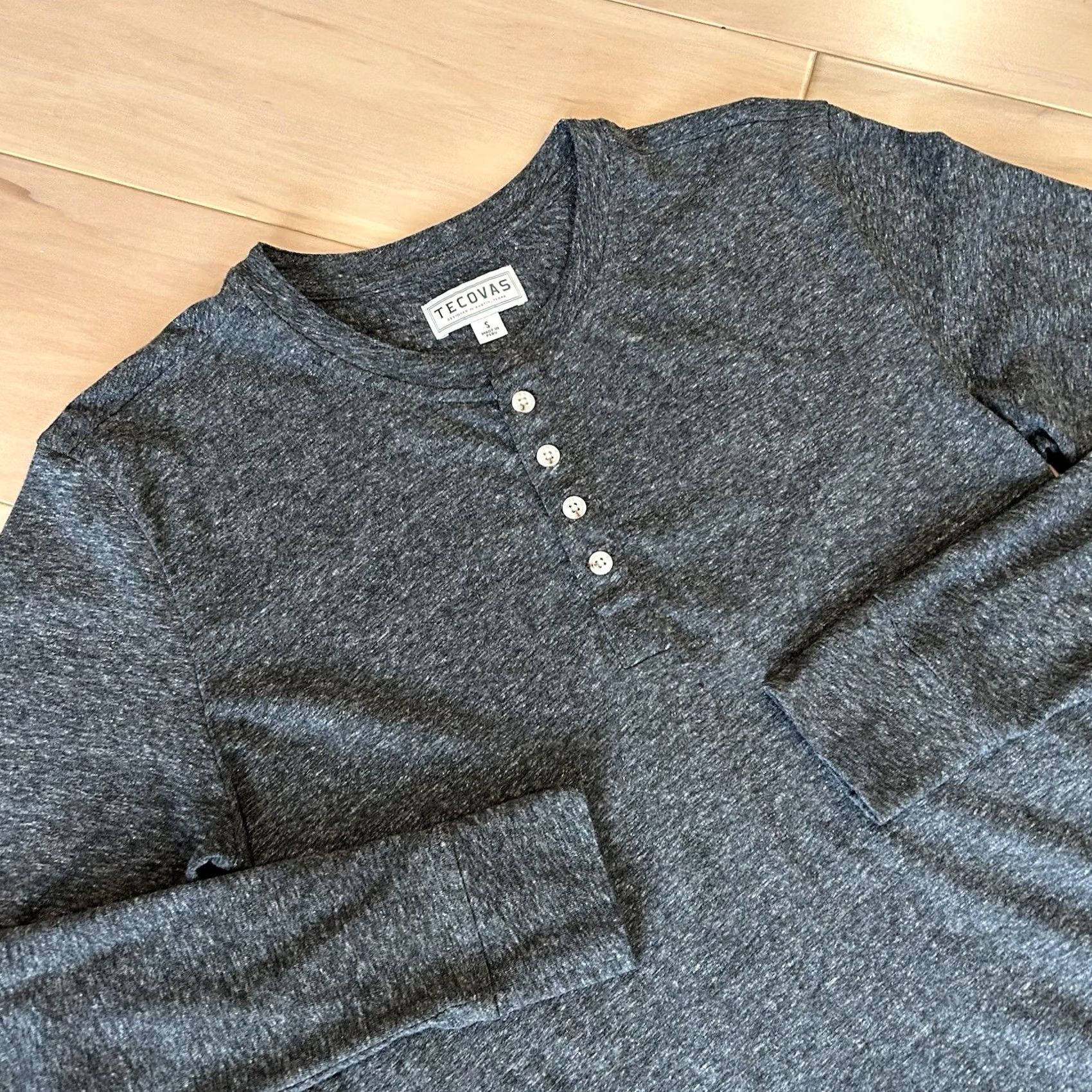 Tecovas Tecovas Henley Dark Gray Shirt Long Sleeve Men’s Small Size US S / EU 44-46 / 1 - 2 Thumbnail