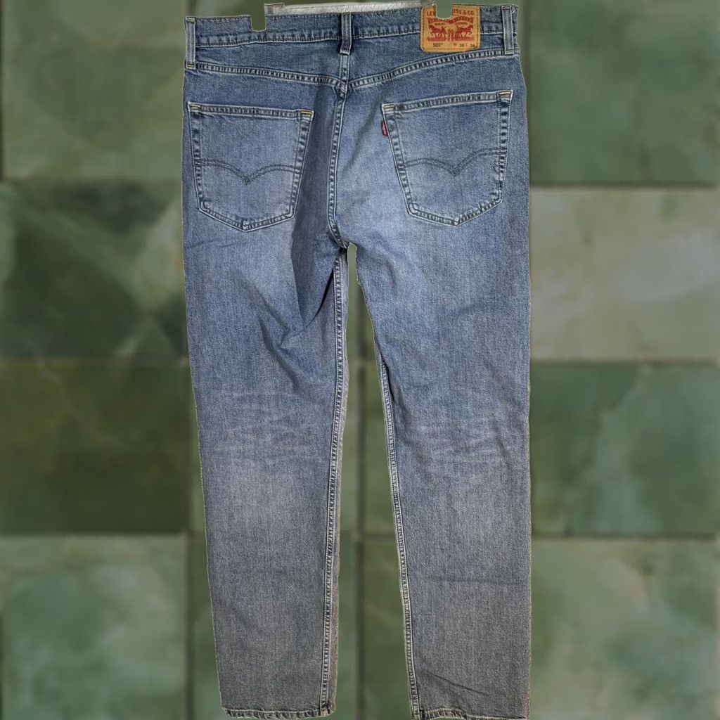 Levi's Levi's Jeans Mens 36x34 Blue Whiskered Taper Stretch Denim Pants 502 Regular Modern Size US 36 / EU 52 - 1 Thumbnail