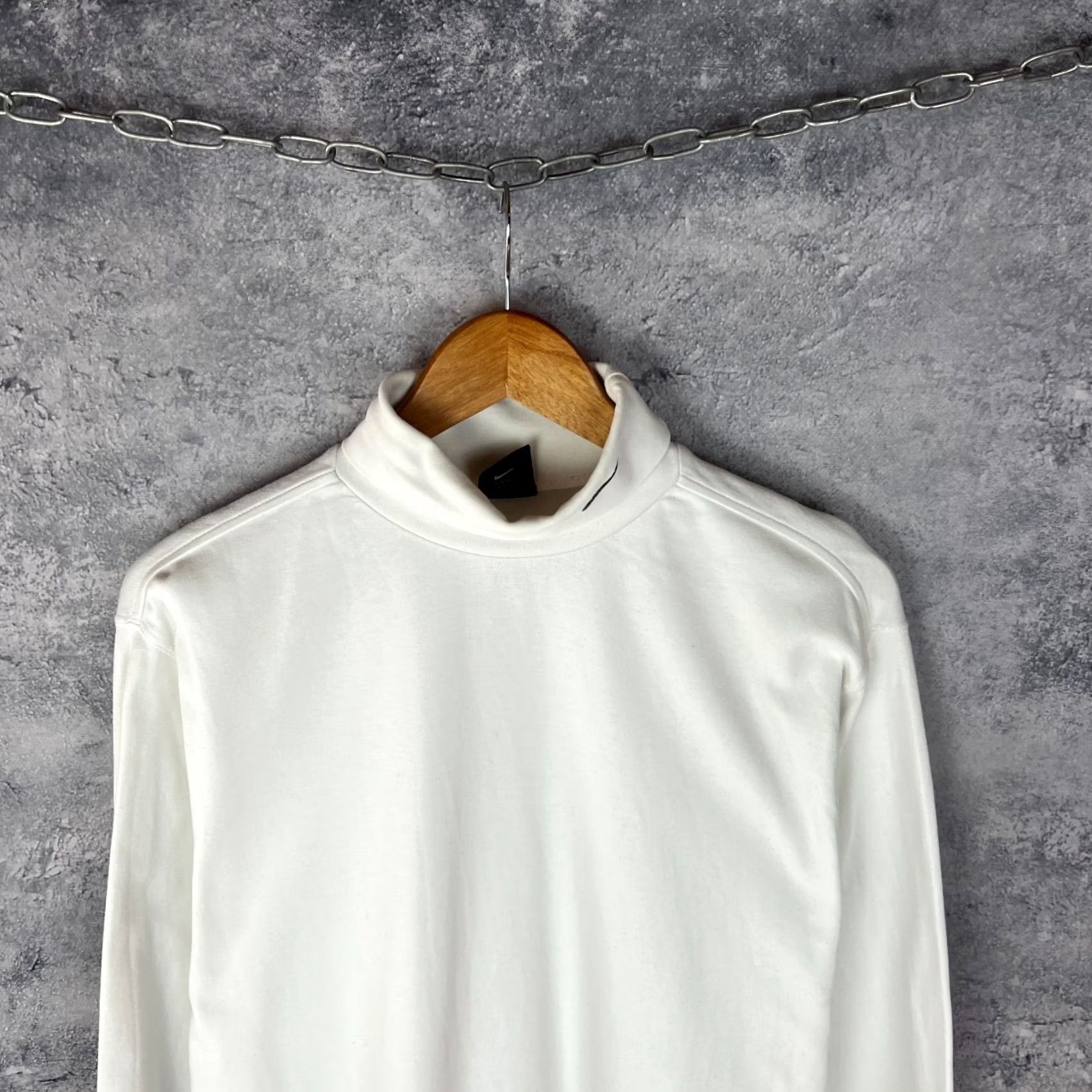Nike Nike Men’s VTG Pullover White Turtleneck Logo Swoosh Sweatshirt M Size US M / EU 48-50 / 2 - 2 Thumbnail