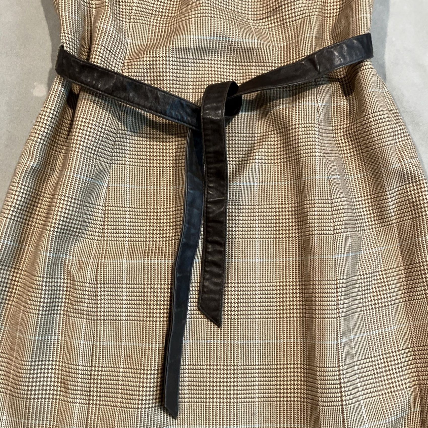 Vintage VINTAGE Shoshanna Brown Herringbone Plaid Strapless Dress Women's Size 12 Midi Woolstrapless Mens Womens Size XL / US 12-14 / IT 48-50 - 2 Thumbnail