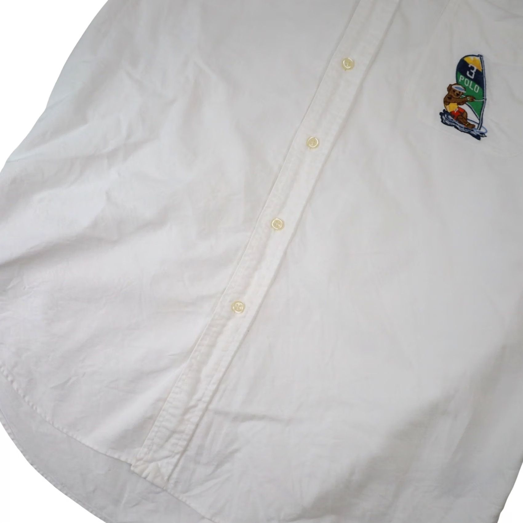 Polo Ralph Lauren VINTAGE Polo Ralph Lauren Shirt Surfing Bear Button Up White Mens Small Short Sleeve Size US S / EU 44-46 / 1 - 4 Thumbnail