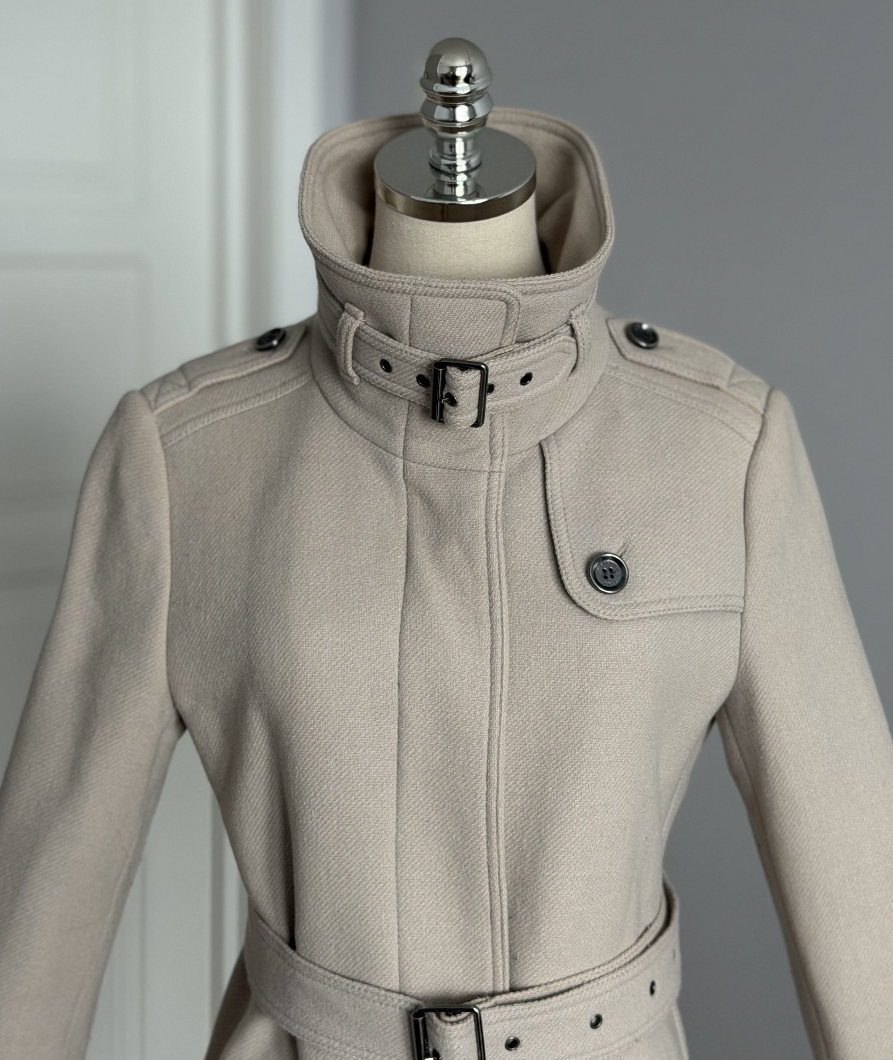 Burberry BURBERRY BRIT Wool Kensington Trench Coat Belt Luxury Brand Size L / US 10 / IT 46 - 2 Thumbnail