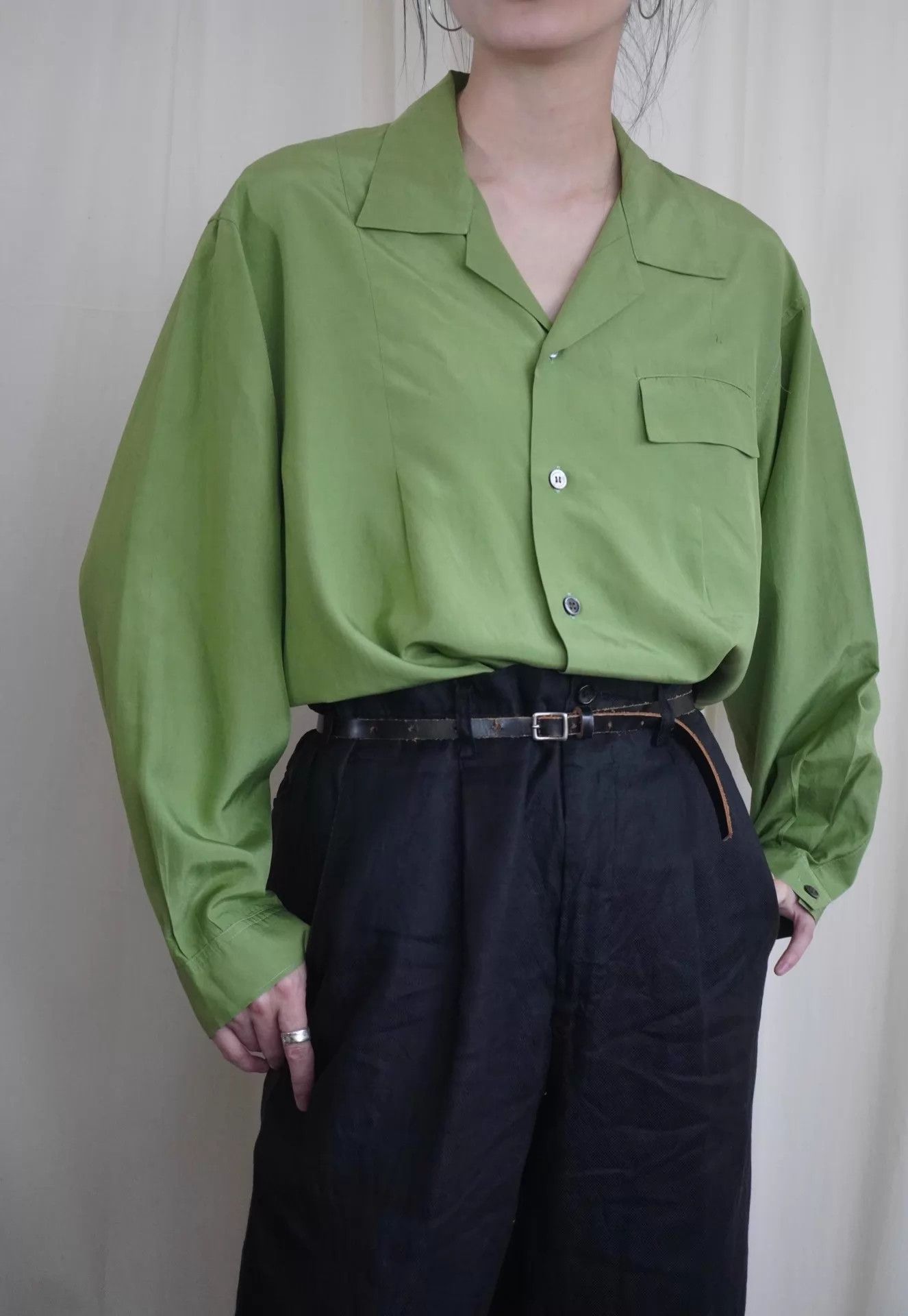 Y's Y'S by Yohji Yamamoto 2001SS Silk Green Shirt 9/10 Pocket Size US M / EU 48-50 / 2 - 4 Thumbnail