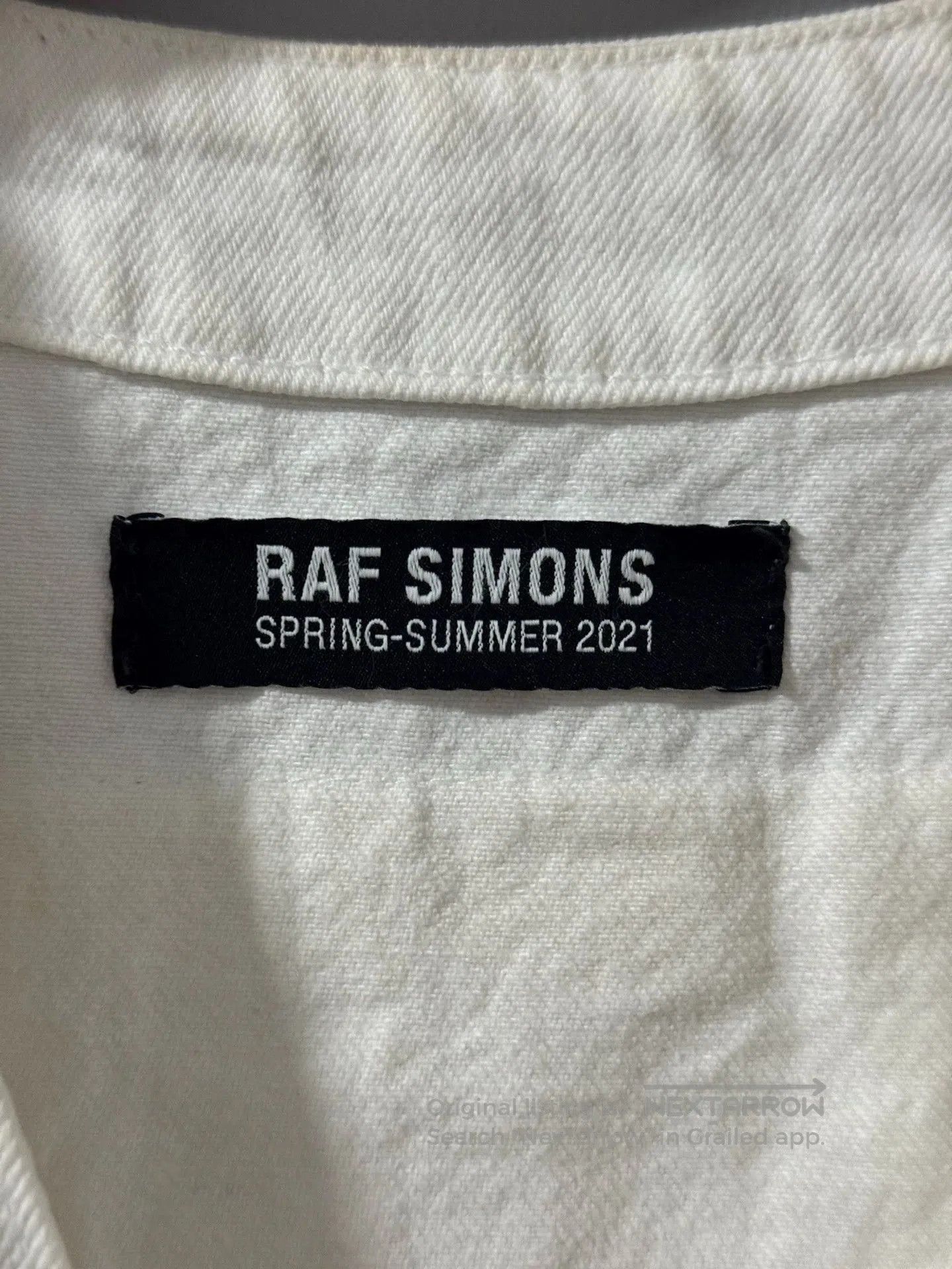Raf Simons White Button-Front Vest with Patch Details. Size US S / EU 44-46 / 1 - 6 Thumbnail
