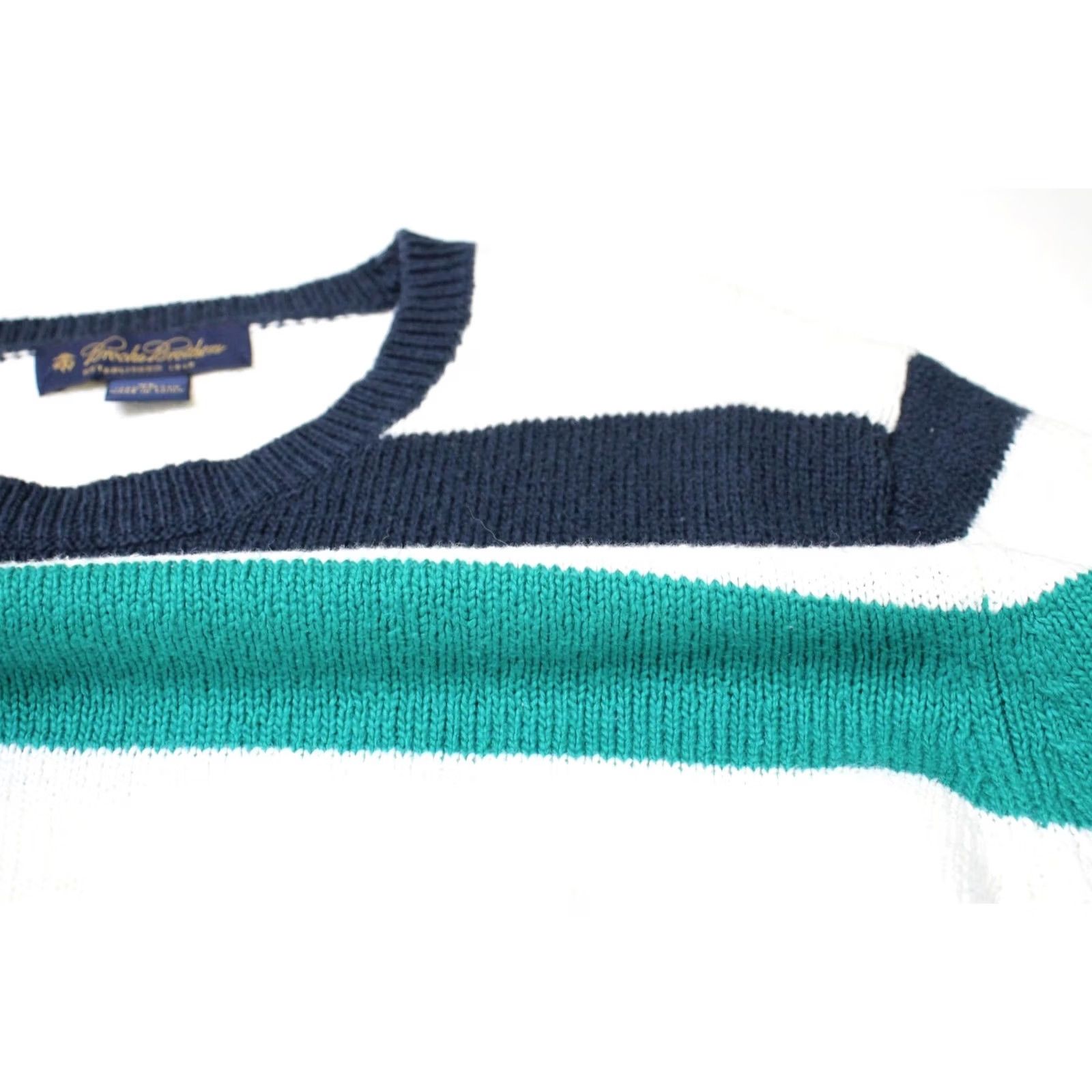 Brooks Brothers BROOKS BROTHERS Men's LARGE Pullover Crew Collar Striped Knitted Jumper Size US L / EU 52-54 / 3 - 5 Thumbnail