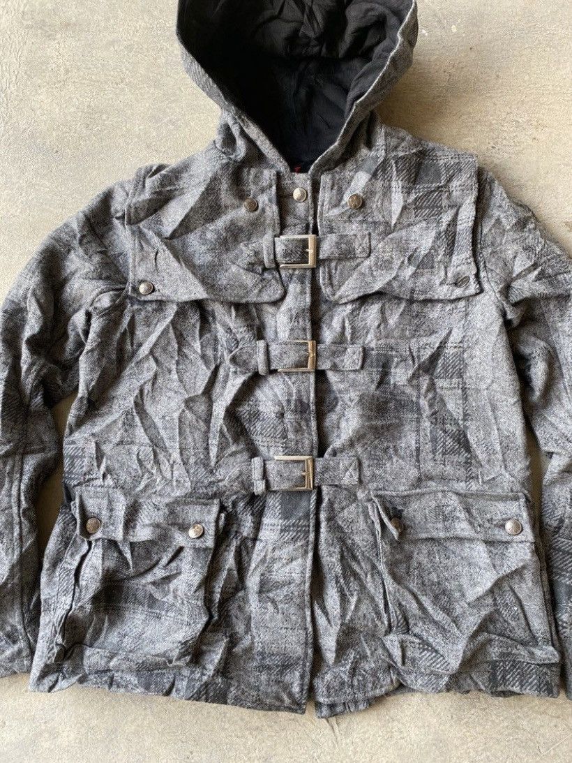 Japanese Brand Vintage Rare H Anarchy Punk Wool Bondage Hodded Jacket Size US M / EU 48-50 / 2 - 2 Thumbnail