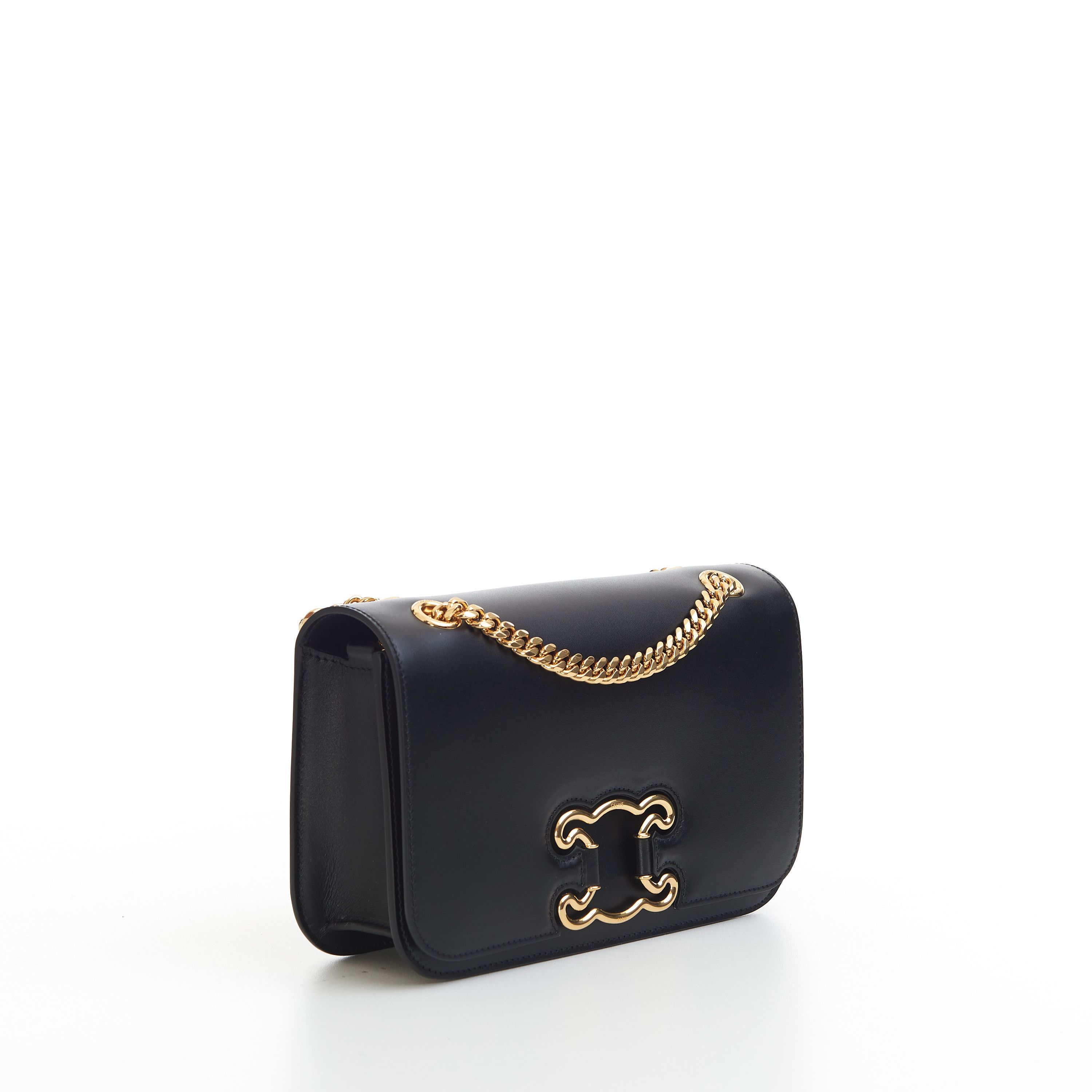 Celine Medium Bag Triomphe Frame In Black Shiny Calfskin Size ONE SIZE - 20 Thumbnail