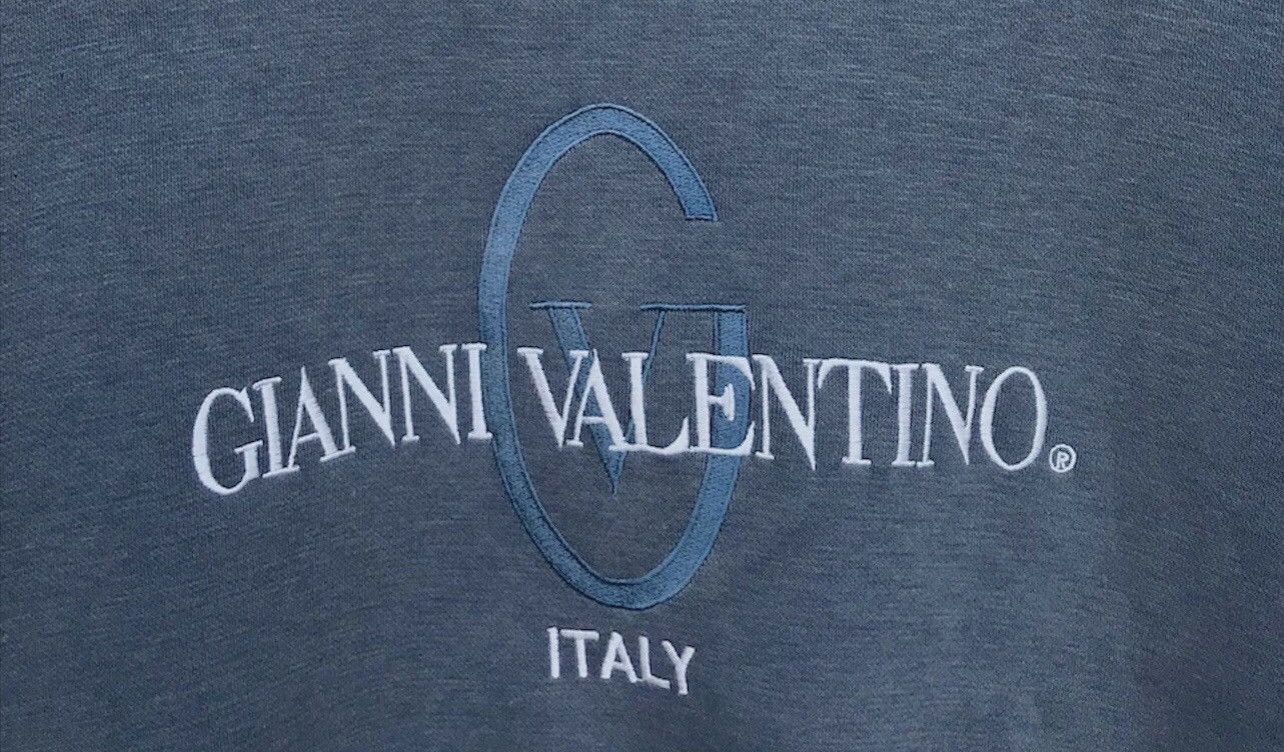 Gianni Valentino Vintage Gianni Valentino Embroidered Blue Baggy Sweatshirt Size US L / EU 52-54 / 3 - 4 Thumbnail