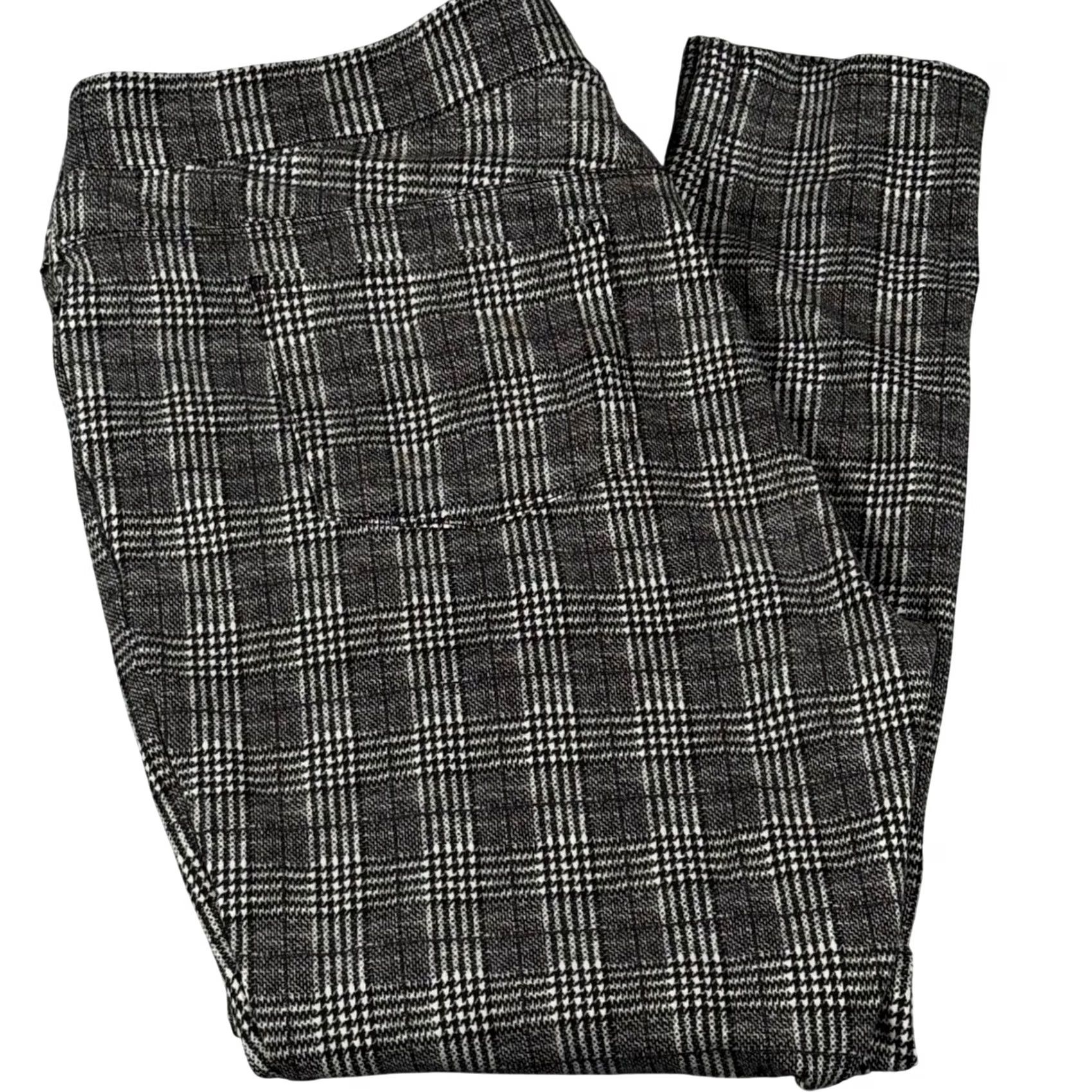 Vintage Seven7 Pants Womens 2XL Black White Plaid Straight Leg Business Casual Workwear Chic Size 40" / US 18 - 2 Thumbnail