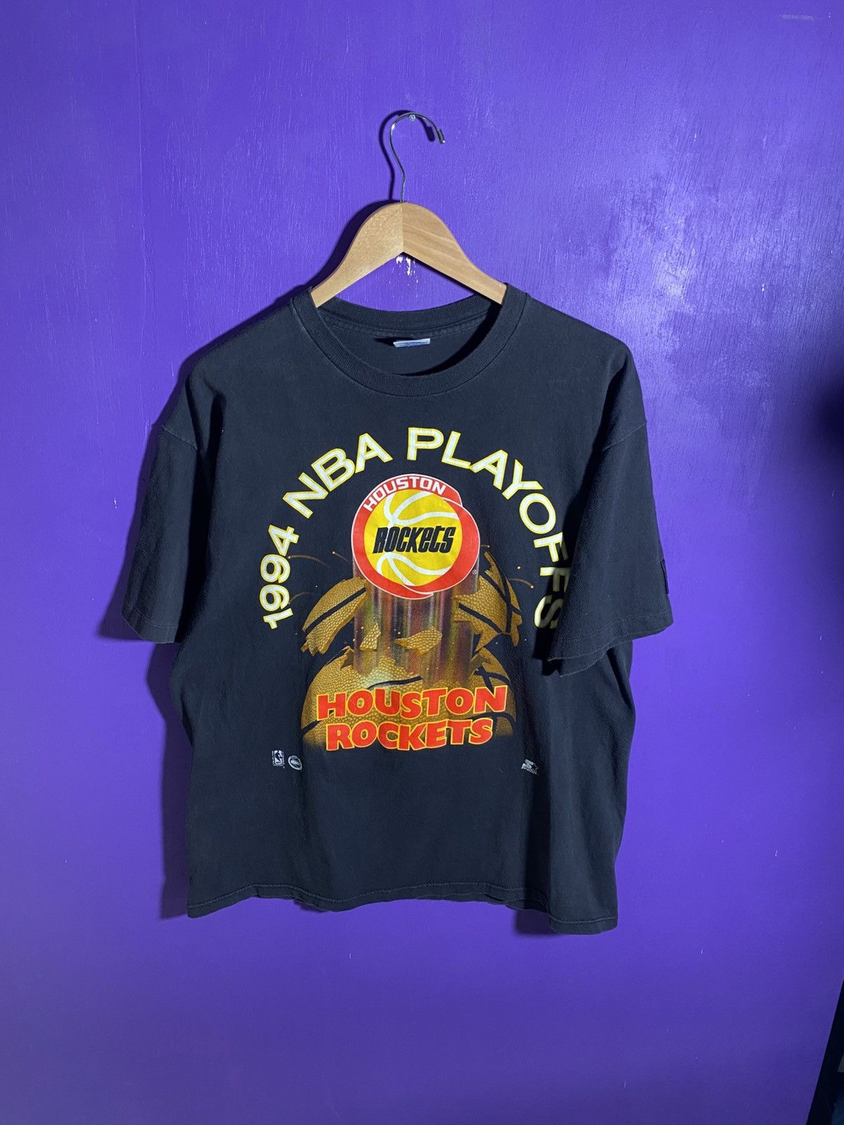 NBA × Starter × Vintage Vintage 1994 Starter Houston rockets NBA playoffs t-shirt Size US L / EU 52-54 / 3 - 1 Thumbnail