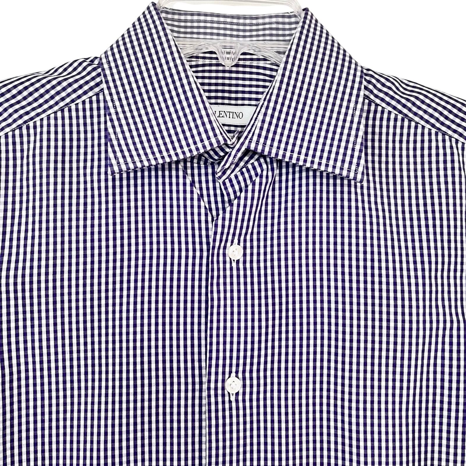 Valentino Valentino Tailored Fit Gingham Check Button Up Shirt Size US XS / EU 42 / 0 - 5 Thumbnail