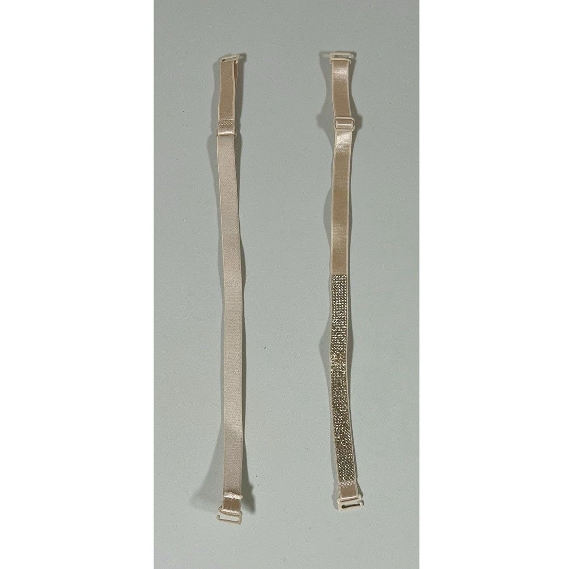 Vintage Tan Diamond Bra Straps Hosiery Lingerie Matching Set of 2 💎 Size ONE SIZE - 3 Thumbnail