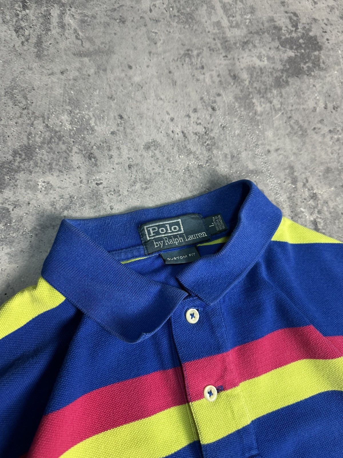 Polo Ralph Lauren 📸Men's Vintage Polo T-Shirt Polo Ralph Lauren Striped Pony📸 Size US L / EU 52-54 / 3 - 4 Thumbnail