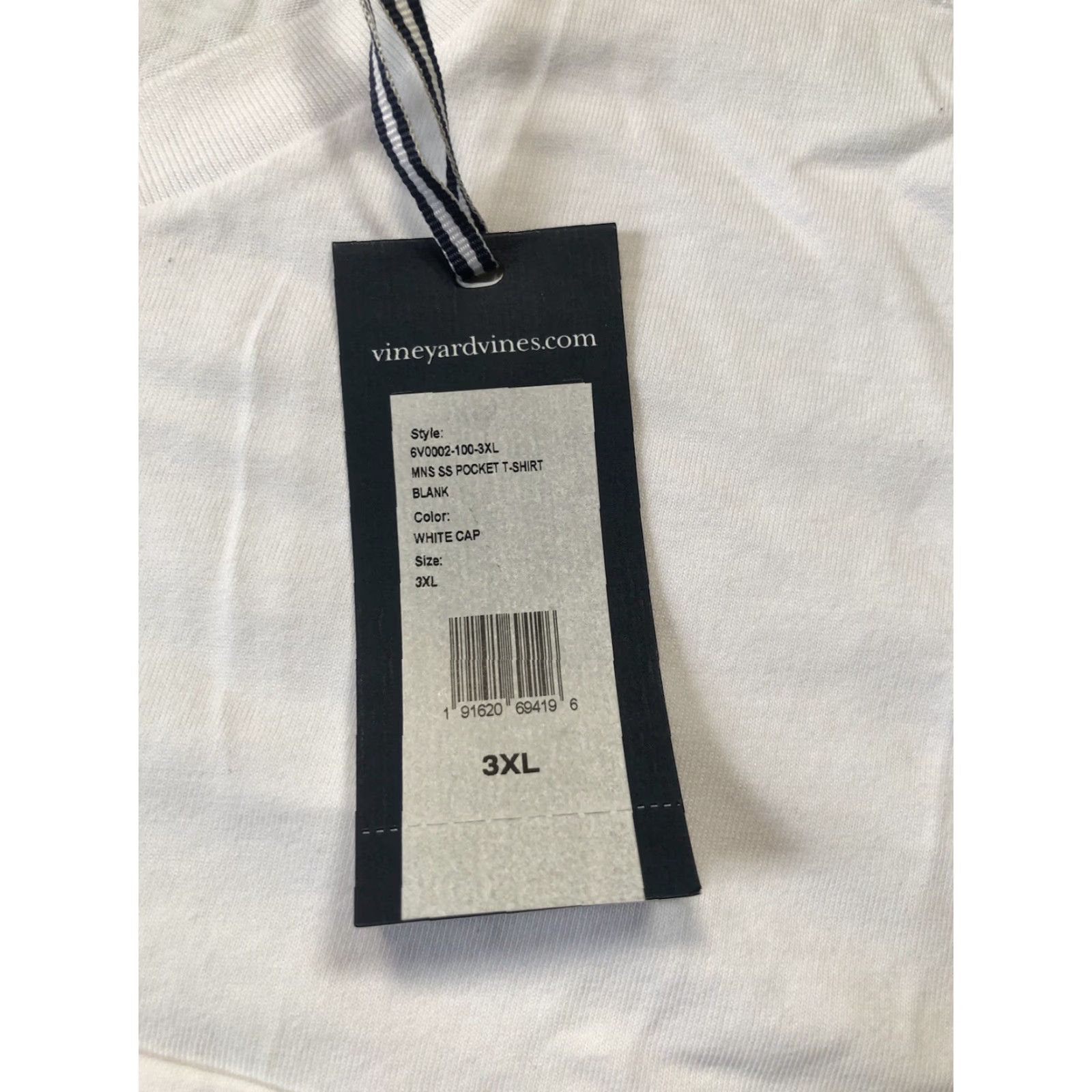 Vineyard Vines Vineyard Vines Mens T-Shirt White Solid Pocket 100% Cotton XXXLCrew Neck Short Sleeve NWT Size US XXL / EU 58 / 5 - 7 Thumbnail