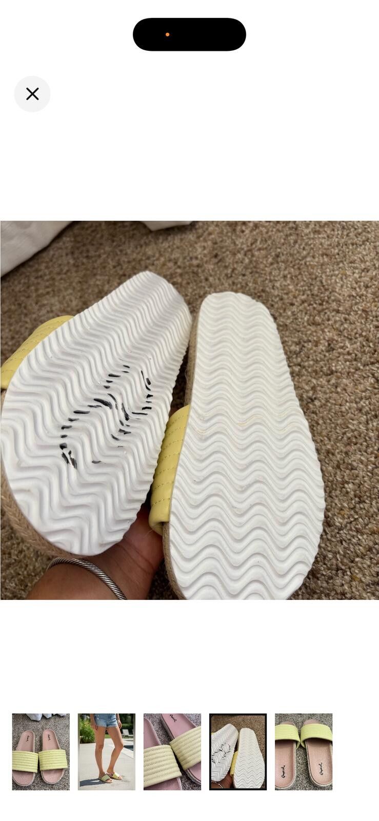 Other ( QUPID) Yellow Quilted Slide Sandals Size US 7.5 / IT 37.5 - 3 Thumbnail