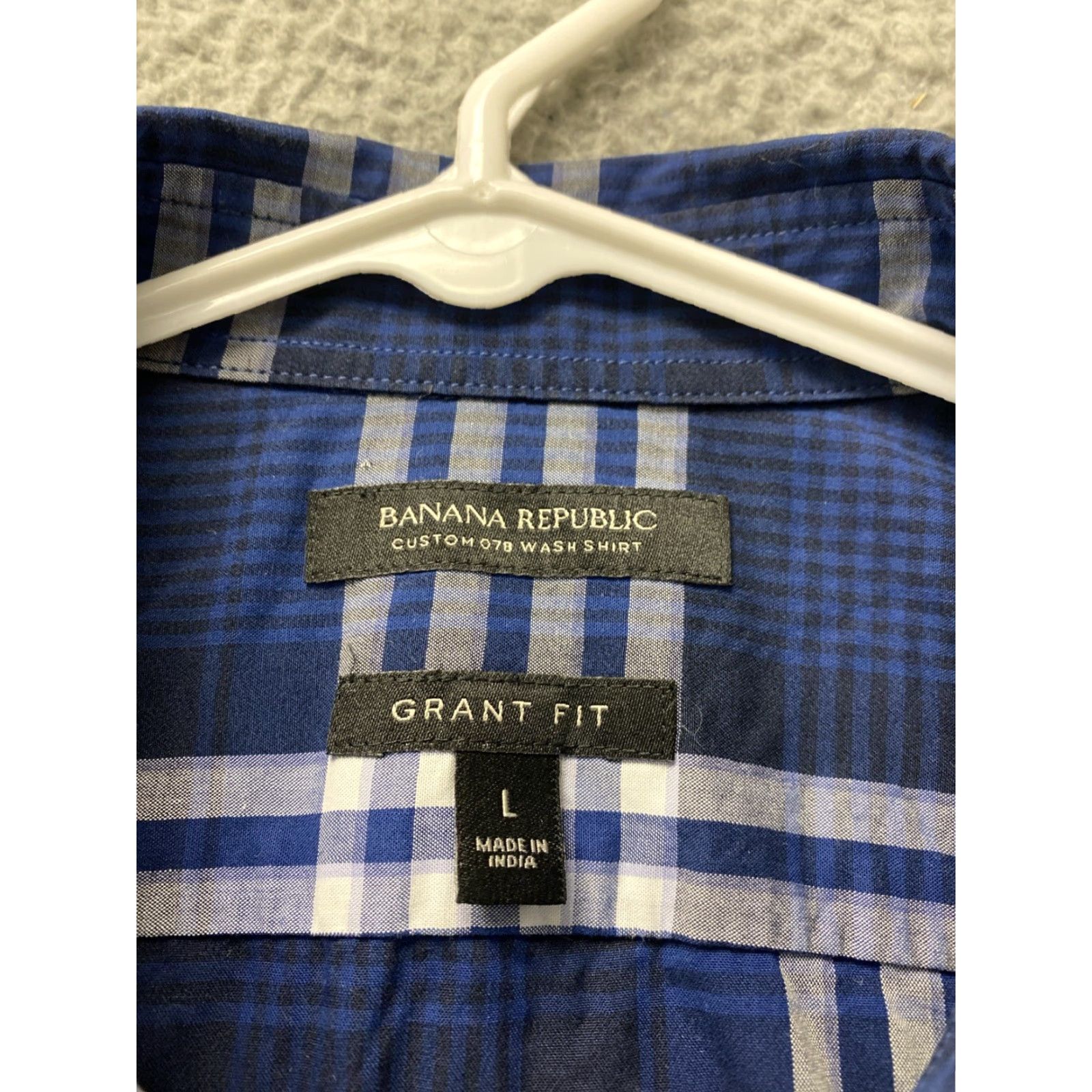Banana Republic Banana Republic Men Button-Up Shirt Grant Fit L Blue Check Cotton Casual/Business 60-44 Size US L / EU 52-54 / 3 - 4 Thumbnail