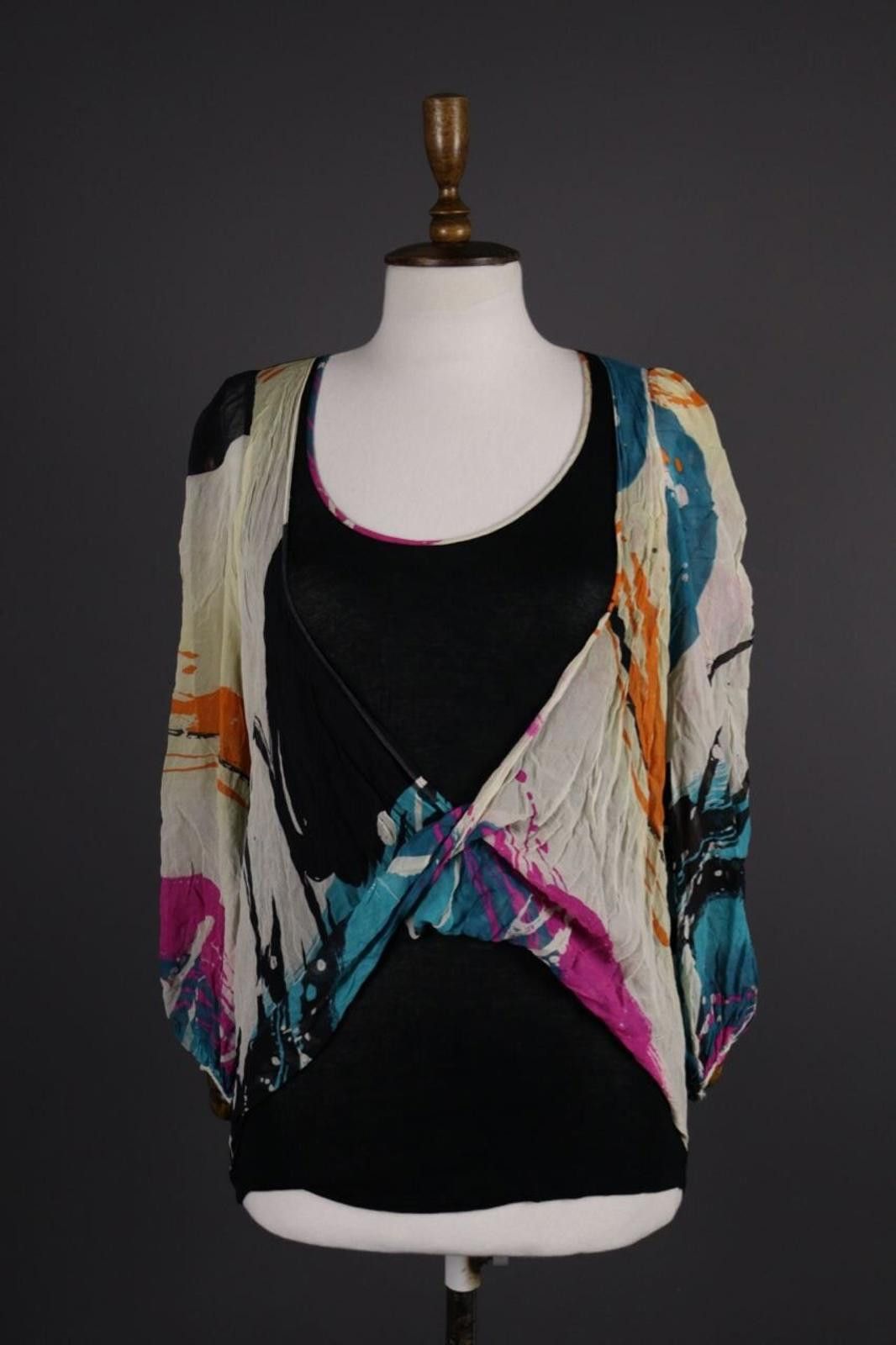 Custo Barcelona CUSTO BARCELONA Multicolor Abstract Silk Top Shirt Size 2 Size XS / US 0-2 / IT 36-38 - 1 Thumbnail