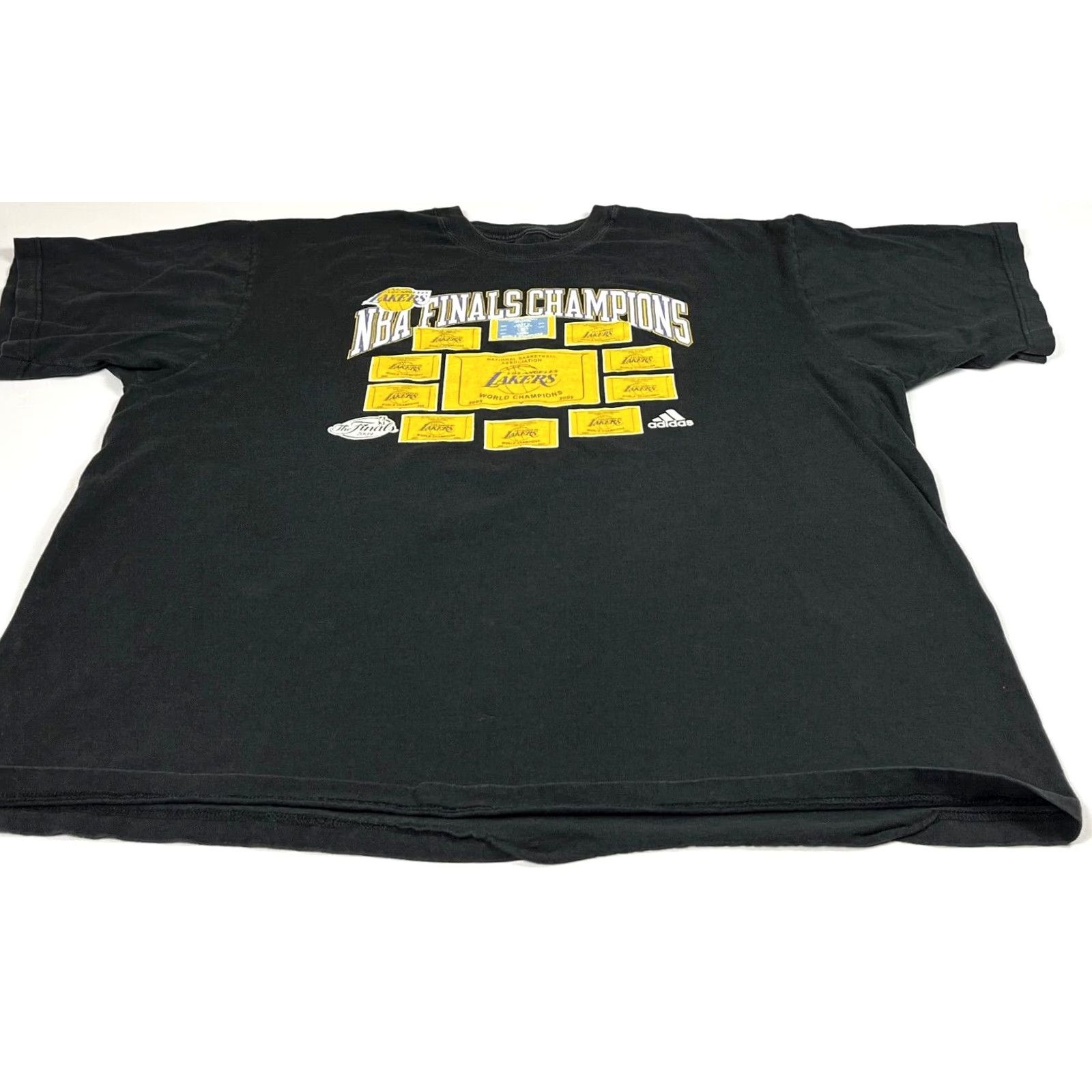 Adidas Men's Adidas 2009 NBA Finals Lakers T-Shirt Sz 2XL Black Cotton Crew Neck Short Sleeve Vintage Shirts Mens Size US XXL / EU 58 / 5 - 3 Thumbnail