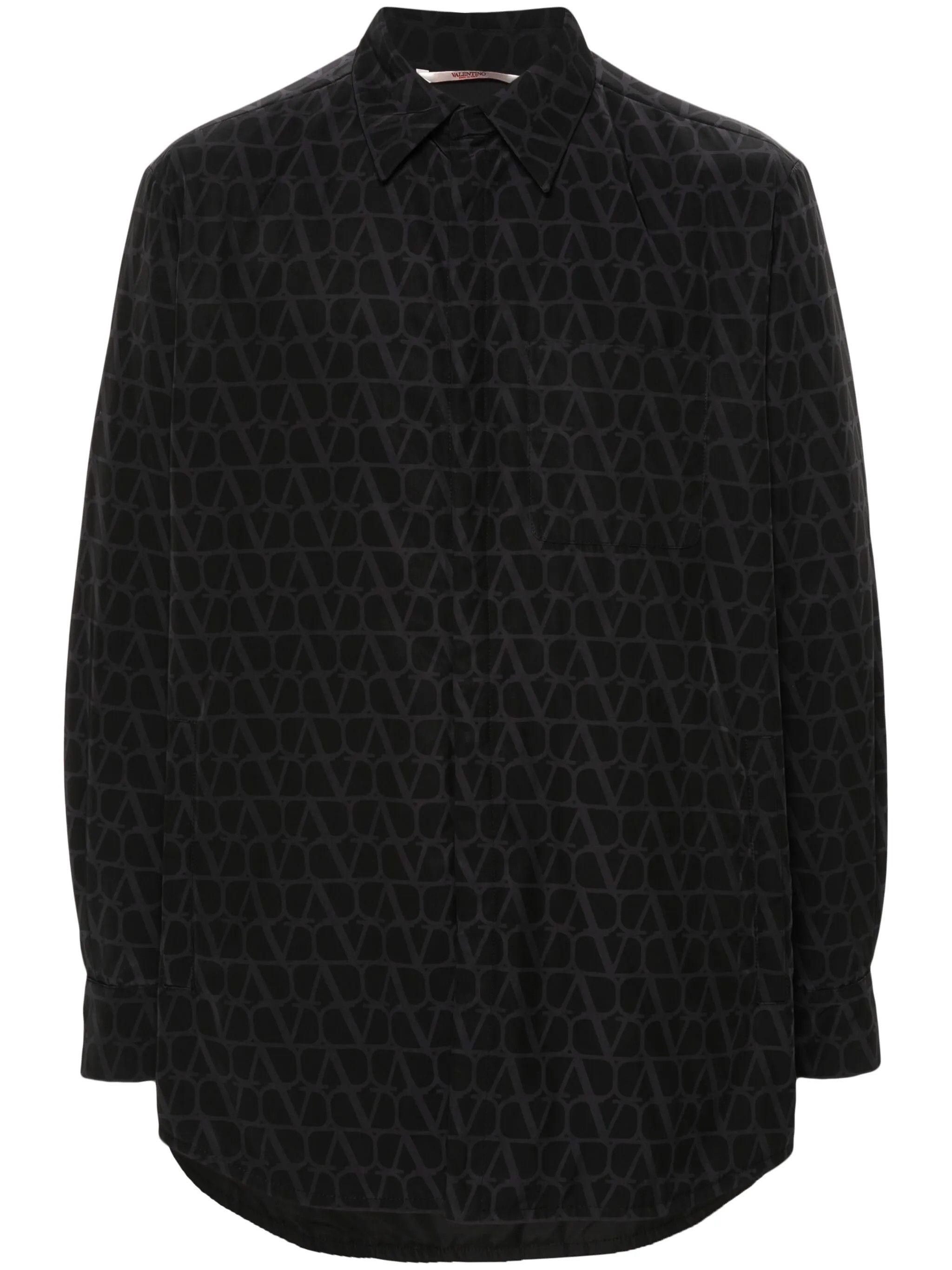 o1y0525 Patterned Overshirt in Black