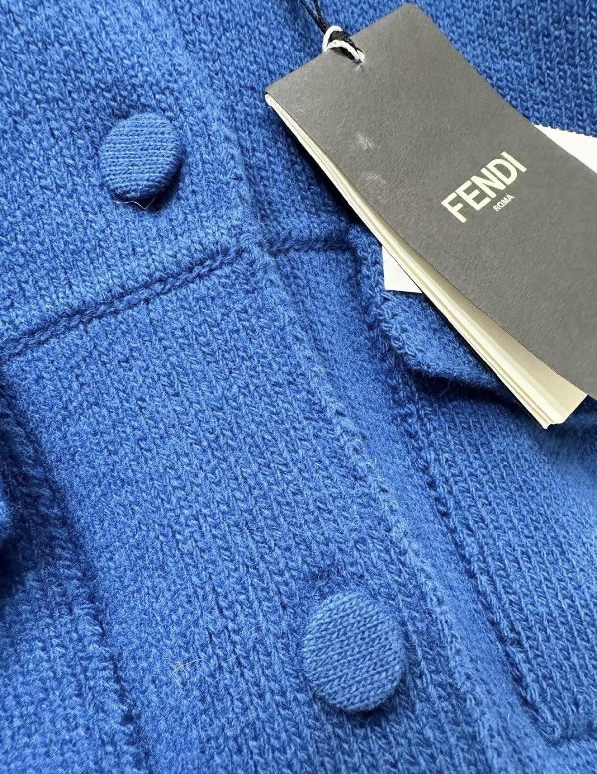 Fendi FENDI Klein Blue Wool Knit Cardigan J33 Size XS / US 0-2 / IT 36-38 - 4 Thumbnail