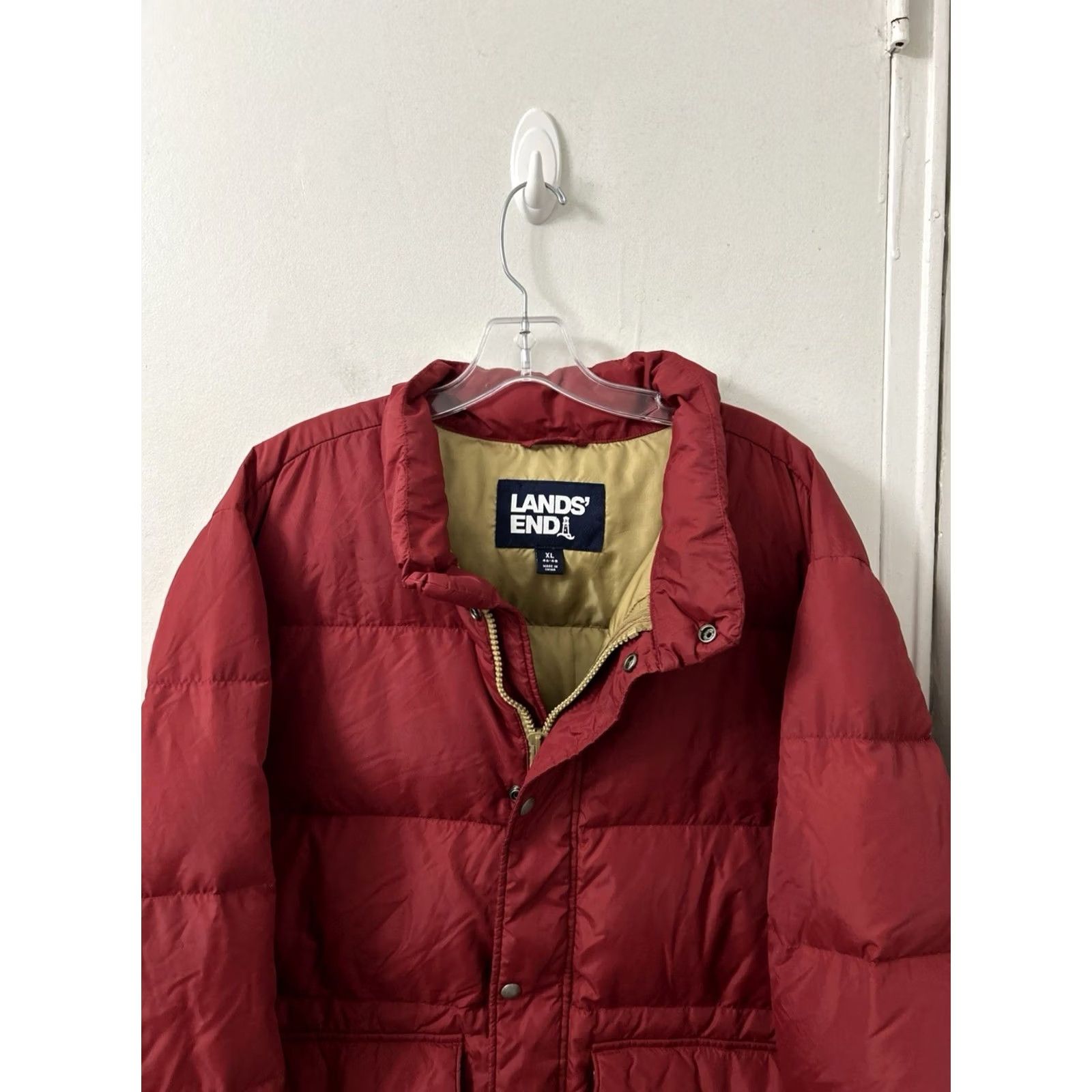 Lands' End VINTAGE Lands' End Down Puffer Jacket Mens XL Red Full Zip Pockets Insulated Coat L/S Size US XL / EU 56 / 4 - 2 Thumbnail