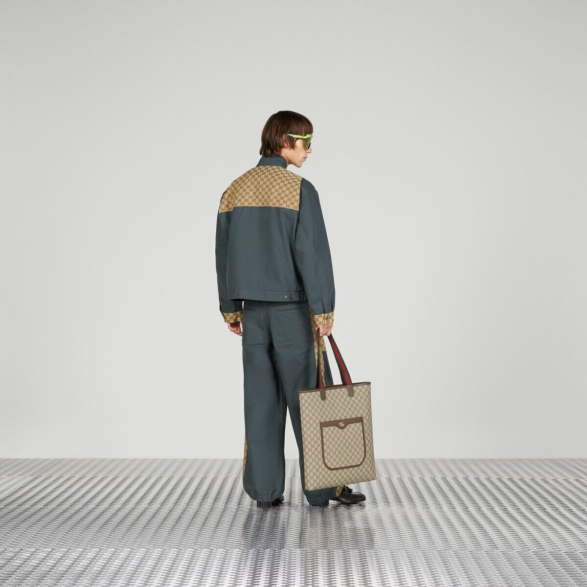 Gucci o1s1wg110125 Cotton Canvas Pant With GG Inserts Grey/Beige Size US 34 / EU 50 - 3 Thumbnail