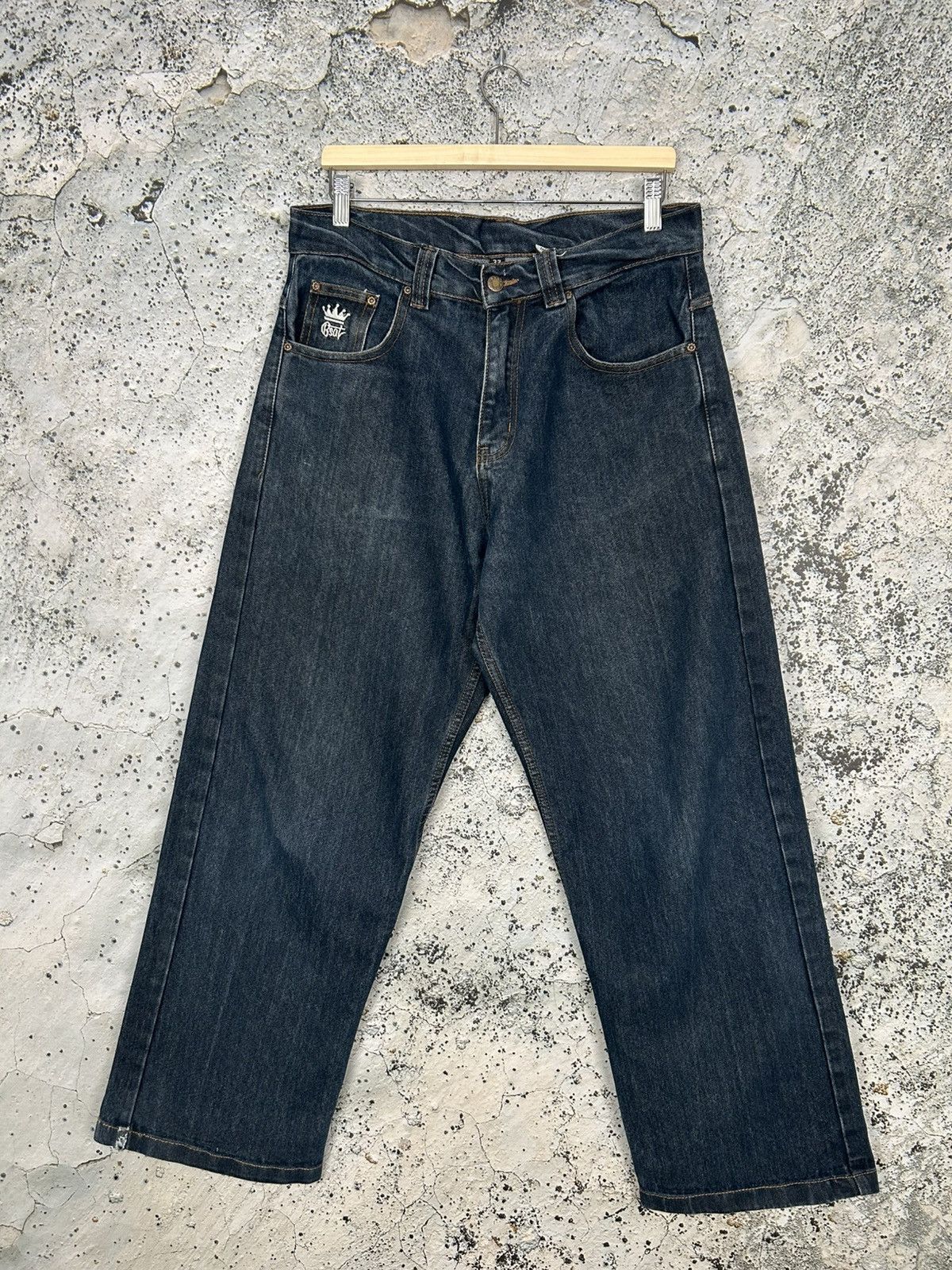 Vintage Bsat Baggy Denim Pants Rap Skateboarding Streetwear