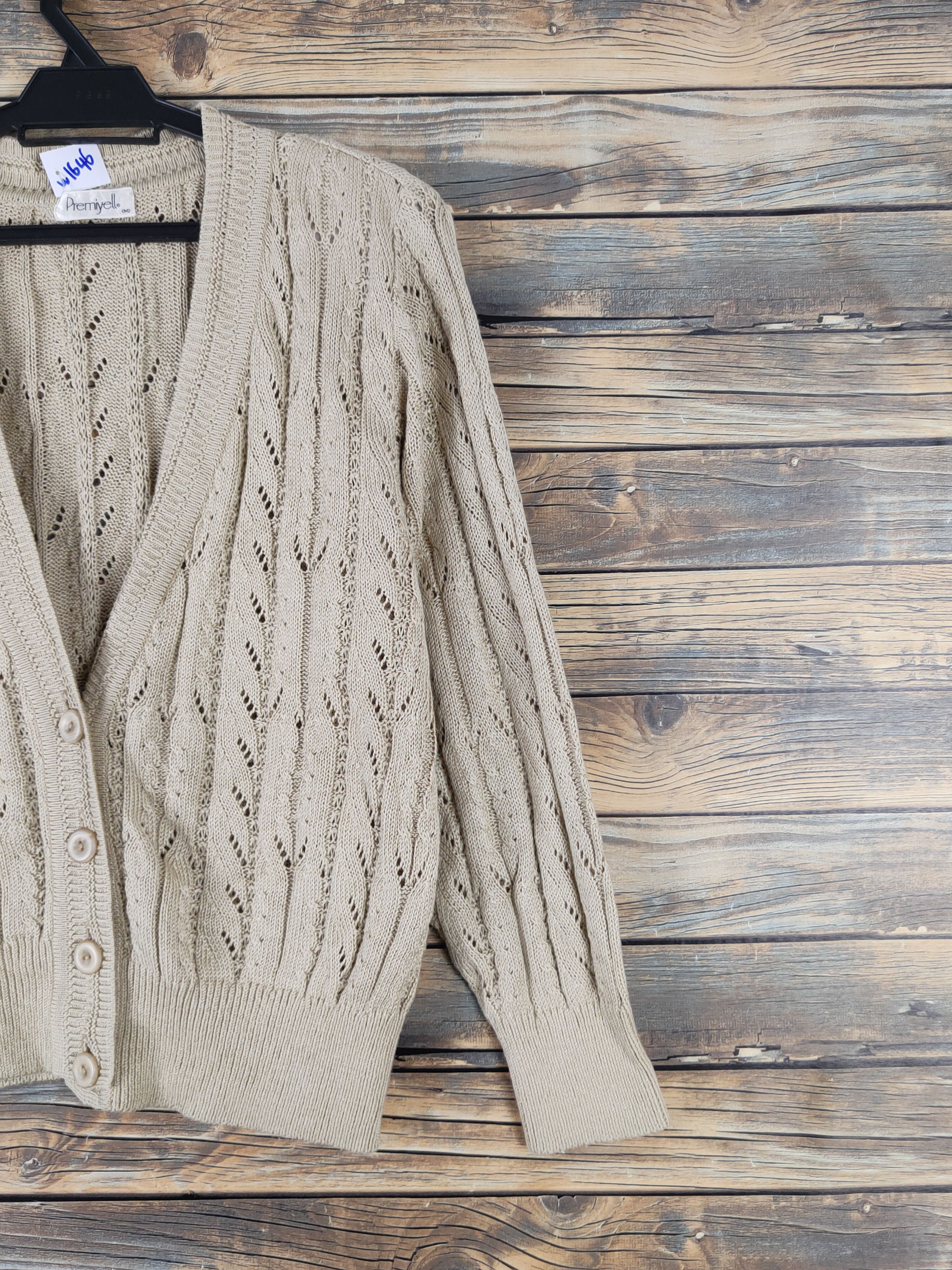 Aran Isles Knitwear Premiyell Light Brown Knitwear Cardigan #W1646 Size M / US 6-8 / IT 42-44 - 5 Thumbnail