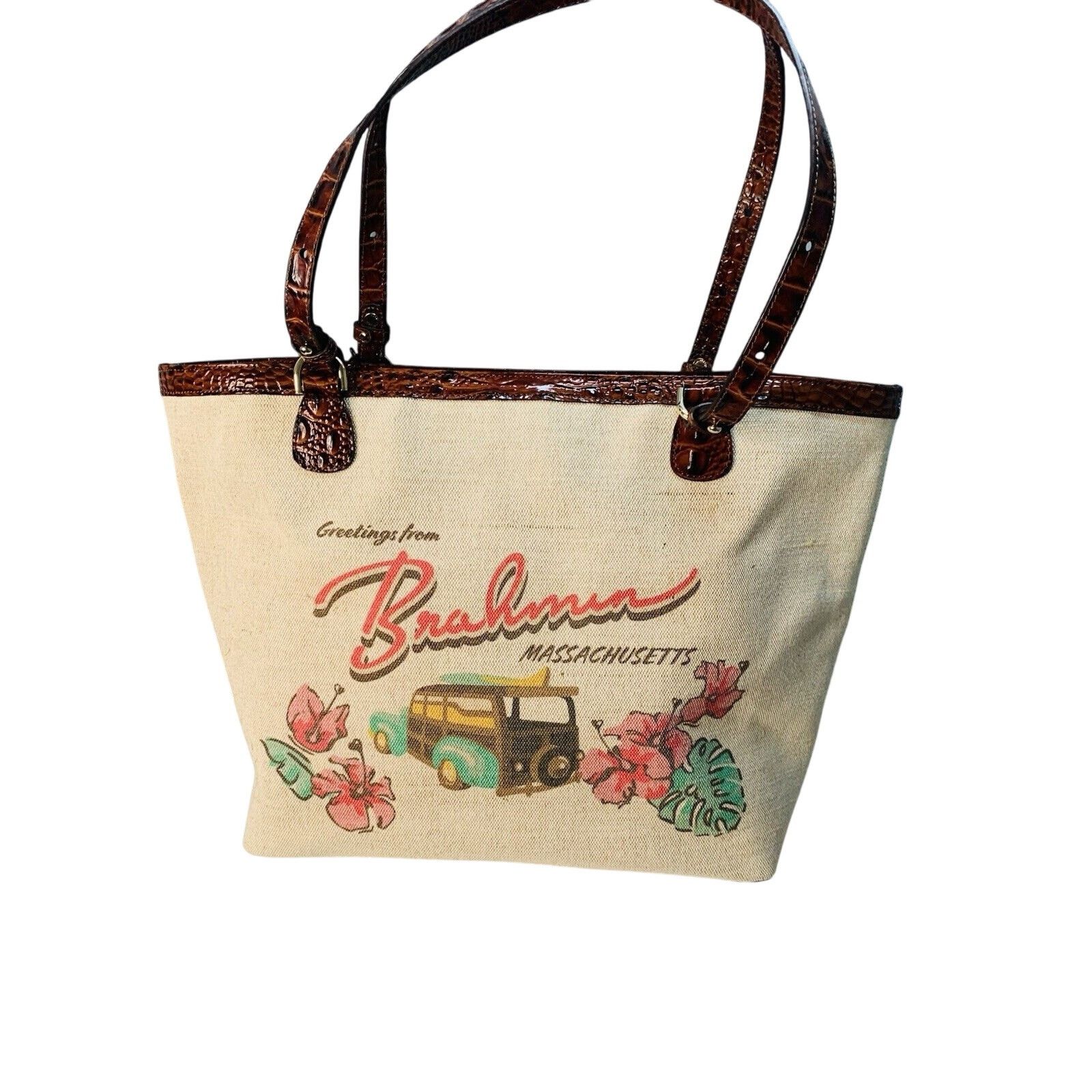 BRAHMIN Brahmin Brooke Pecan Pipa Greeting Massachusetts Tote Woody Size ONE SIZE - 8 Thumbnail