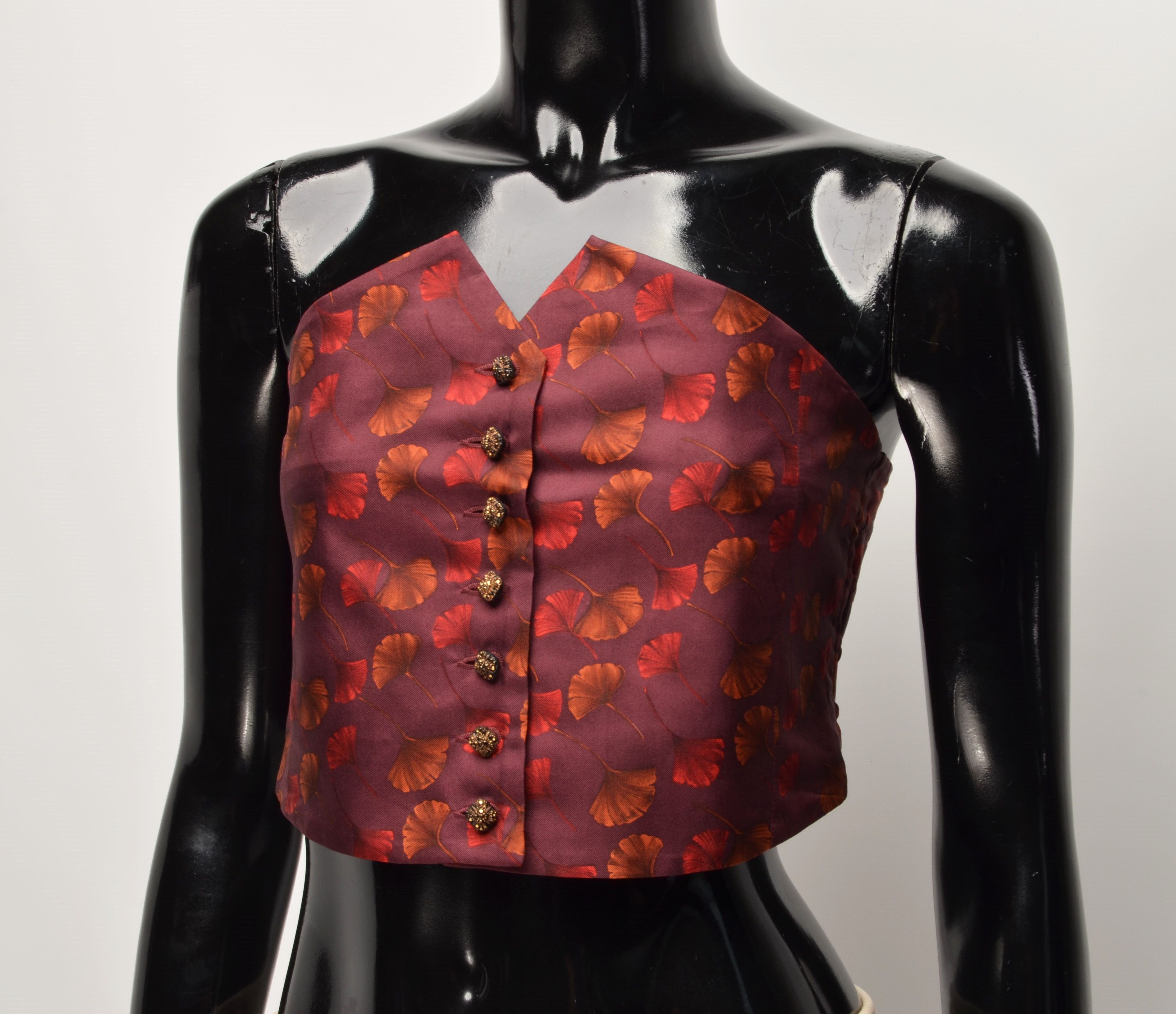 Vintage Vintage Italian Silk Floral Cropped Tube Top Size S / US 4 / IT 40 - 2 Thumbnail