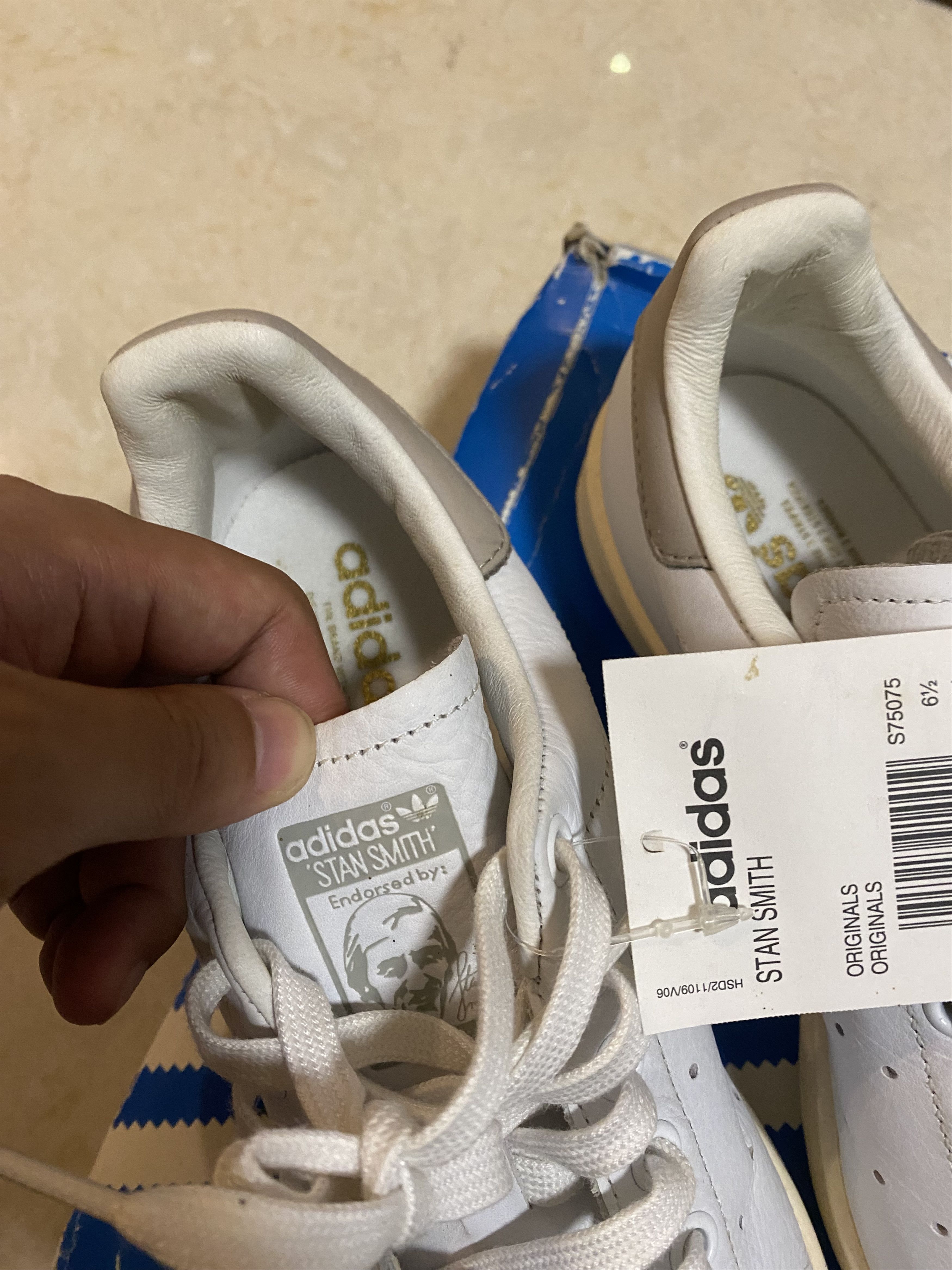Adidas Adidas Stan Smith White and Beige Sneakers US7 Size US 7 / EU 40 - 3 Thumbnail