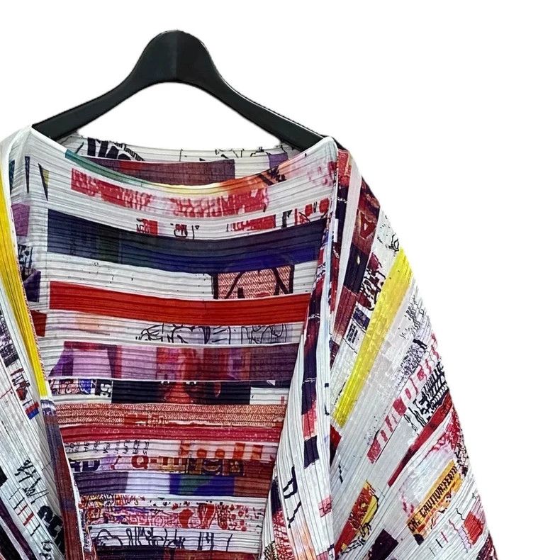 Issey Miyake Issey Miyake Red and white color-blocked shawl Size S / US 4 / IT 40 - 3 Thumbnail
