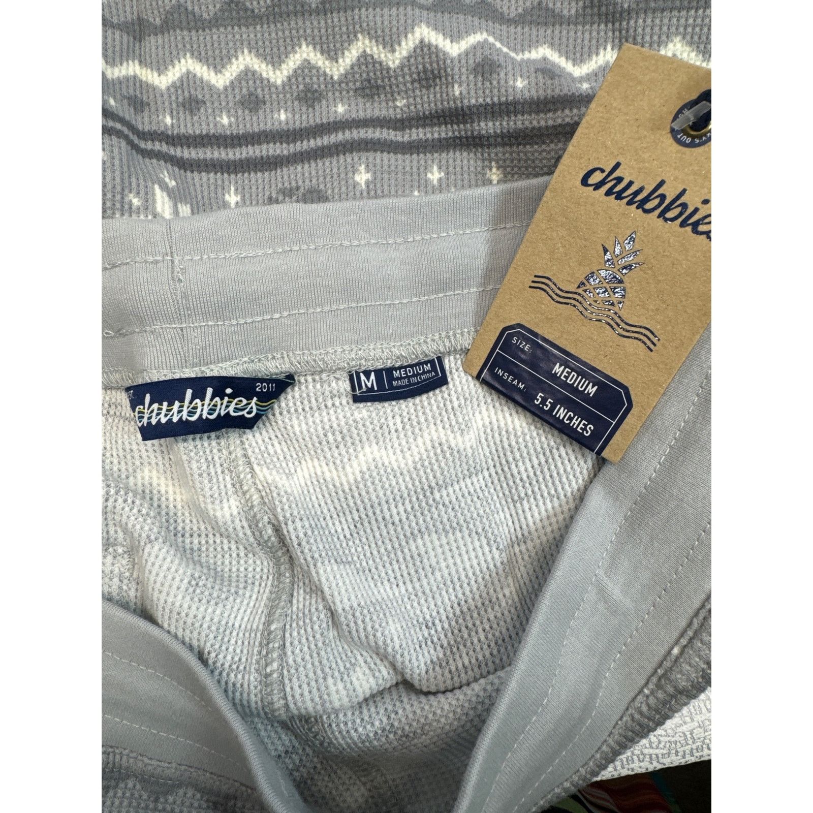 Chubbies Chubbies Gray 5.5” Waffle Knit Lounge PJ Shorts men sz M Size US 32 / EU 48 - 6 Thumbnail