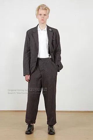 Yohji Yamamoto Yohji Yamamoto size 3 10 SS insignia gray stripe blazer Size 36R - 6 Thumbnail