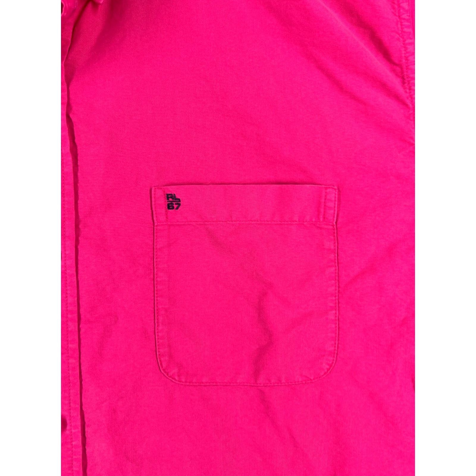 Ralph Lauren VINTAGE Ralph Lauren Shirt Men Large Pink Button-Up Collared Short Sleeve Oversized Pocket Cotton Size US L / EU 52-54 / 3 - 6 Thumbnail