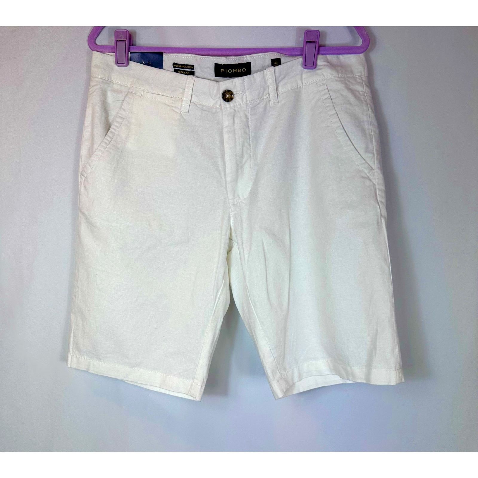 PIOMBO Piombo Stretch Cotton Chino Shorts White L Size US 32 / EU 48 - 5 Thumbnail