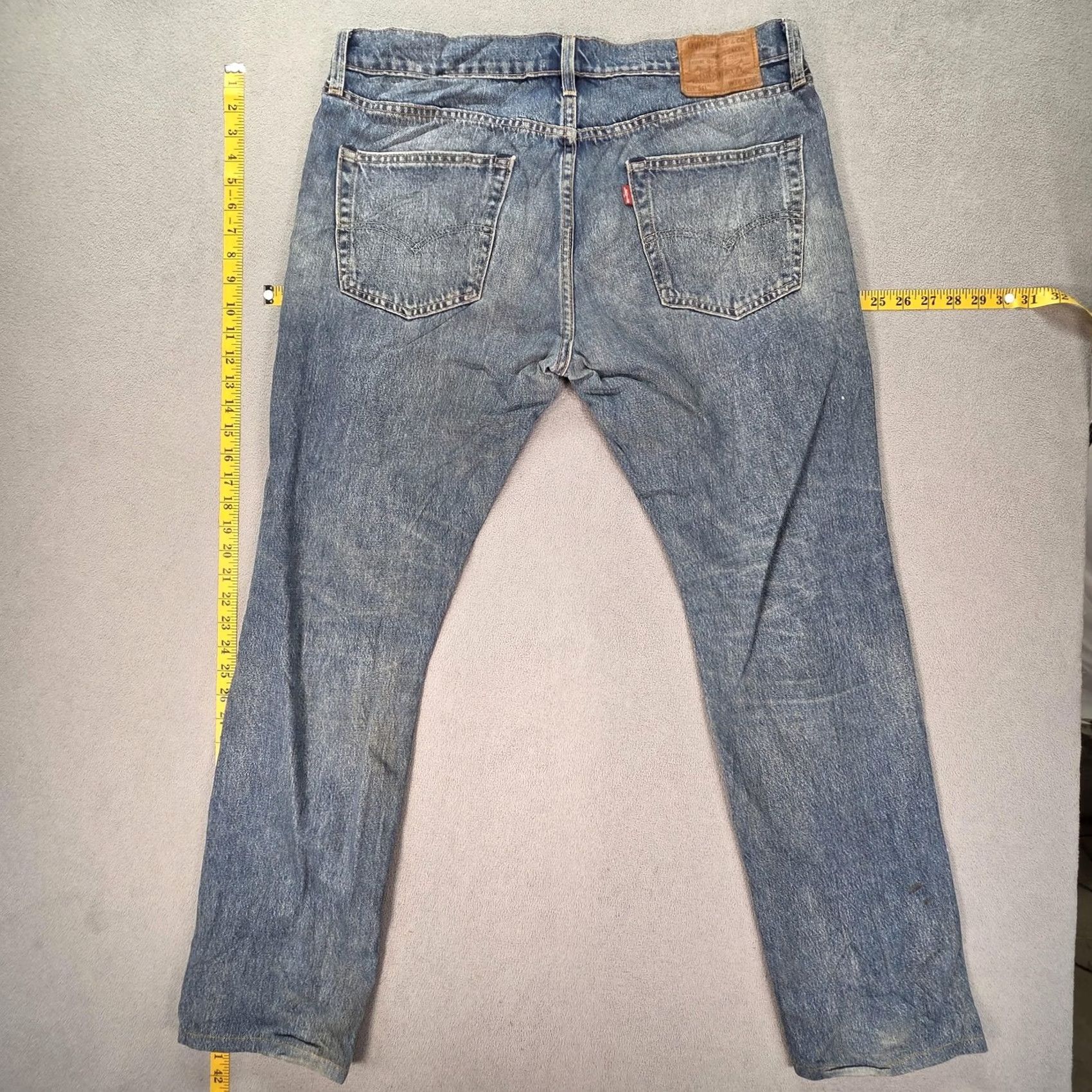 Levi's Levis 511 Jeans Slim Tapered 36x32 Blue Mens Regular Denim Distressed Pocket 501? Size US 36 / EU 52 - 2 Thumbnail