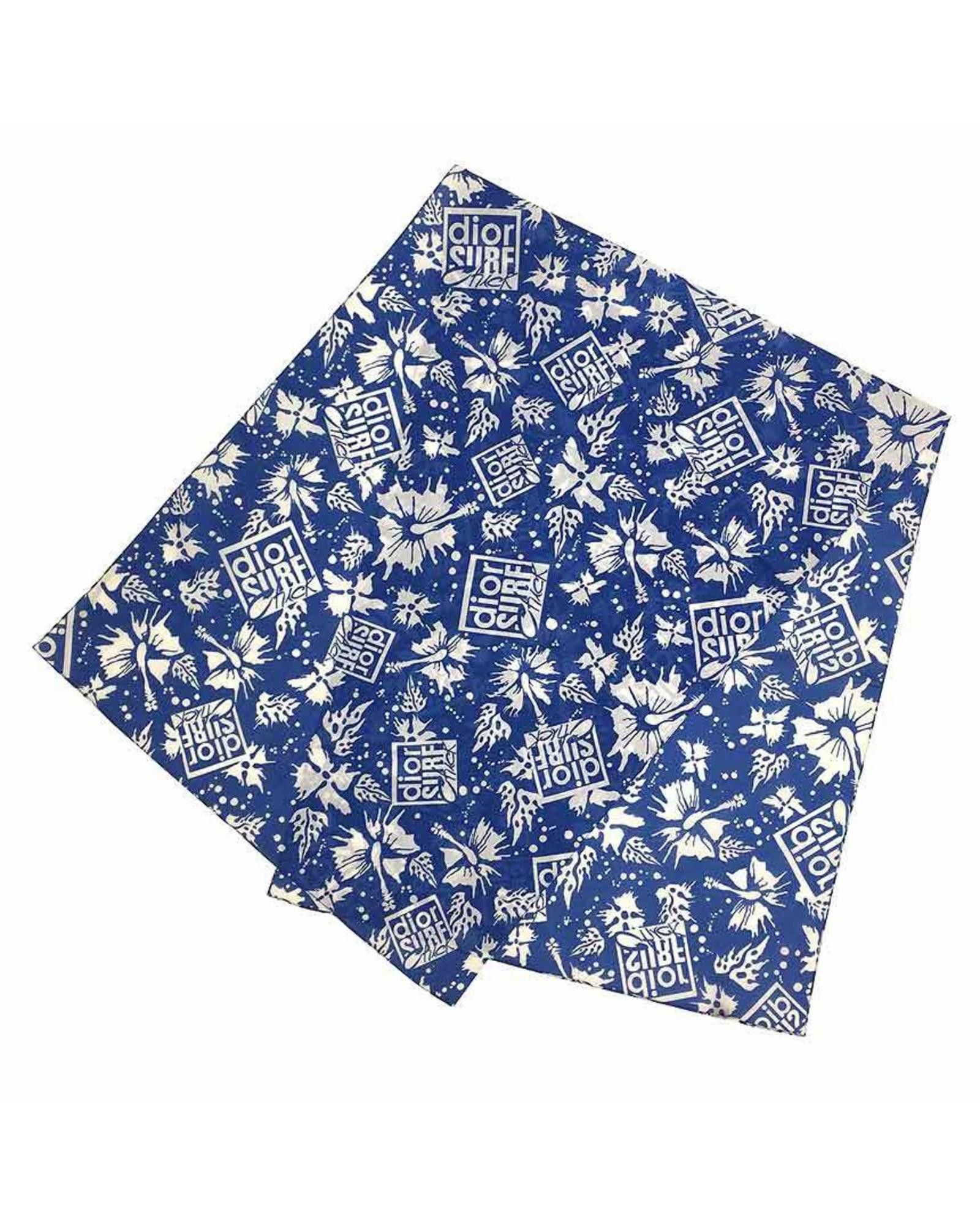image of Dior Elegant Blue And White Cotton Shawl, Women's