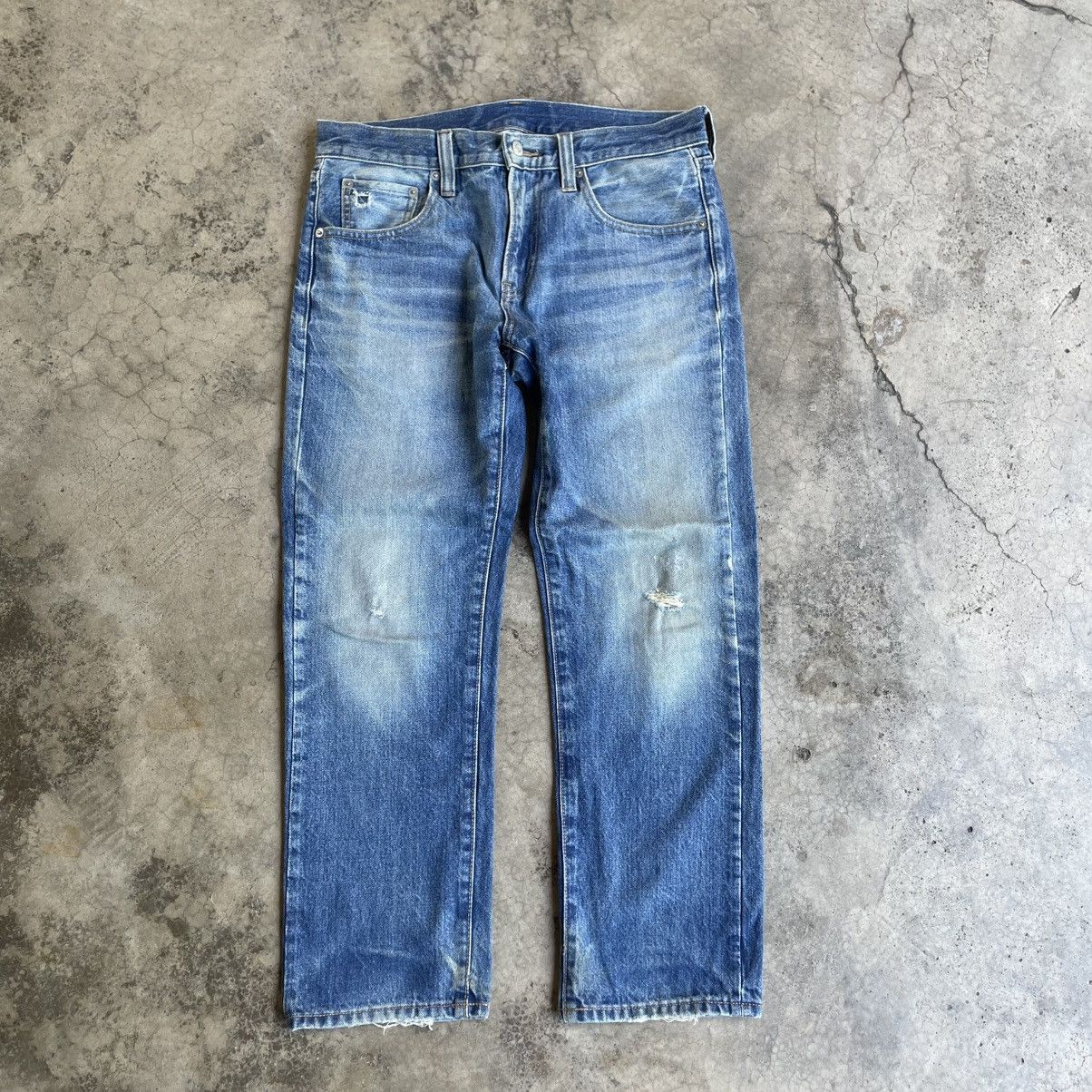 Japanese Brand 🔥🇯🇵Japanese Brand Stoned Washed Ripped Distress Denim Jeans Size US 32 / EU 48 - 1 Thumbnail