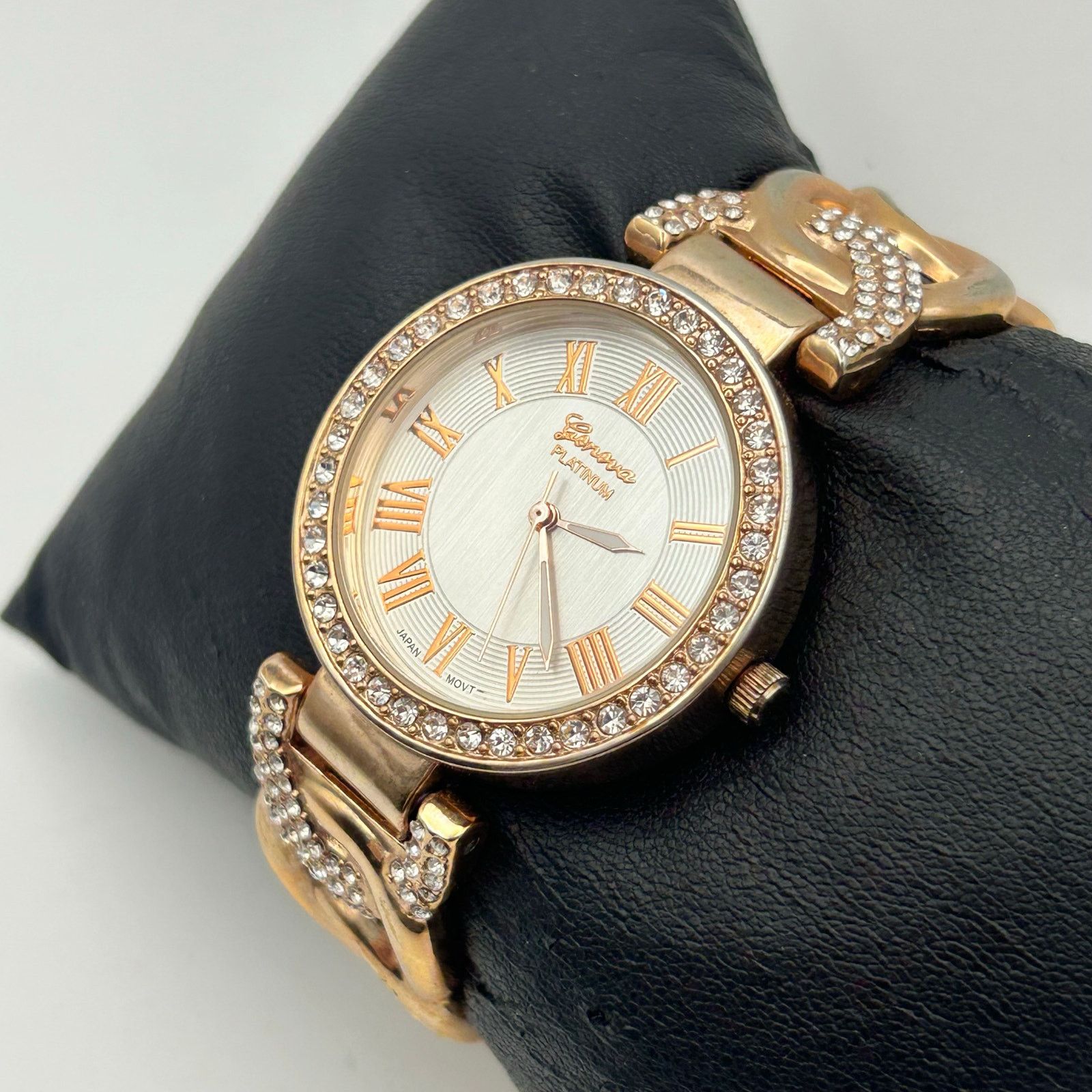 Geneva Geneva Platinum Womens Rose Gold Tone Crystal Accents Watch Size ONE SIZE - 2 Thumbnail