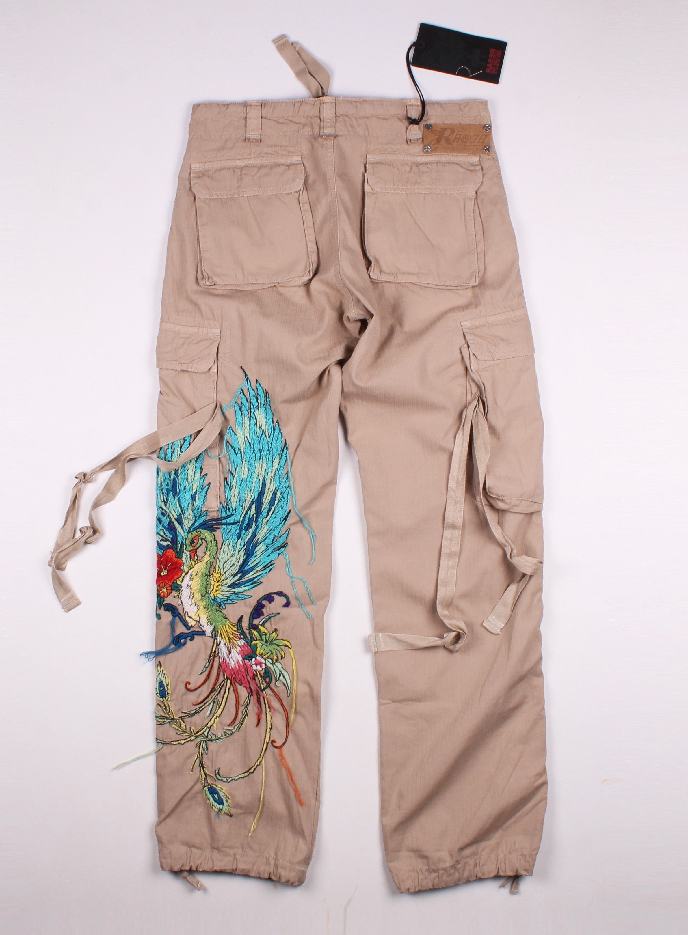 Vintage Raer Vintage Y2K Embroidered Combat Cargo Pants Size 30" / US 8 / IT 44 - 10 Thumbnail