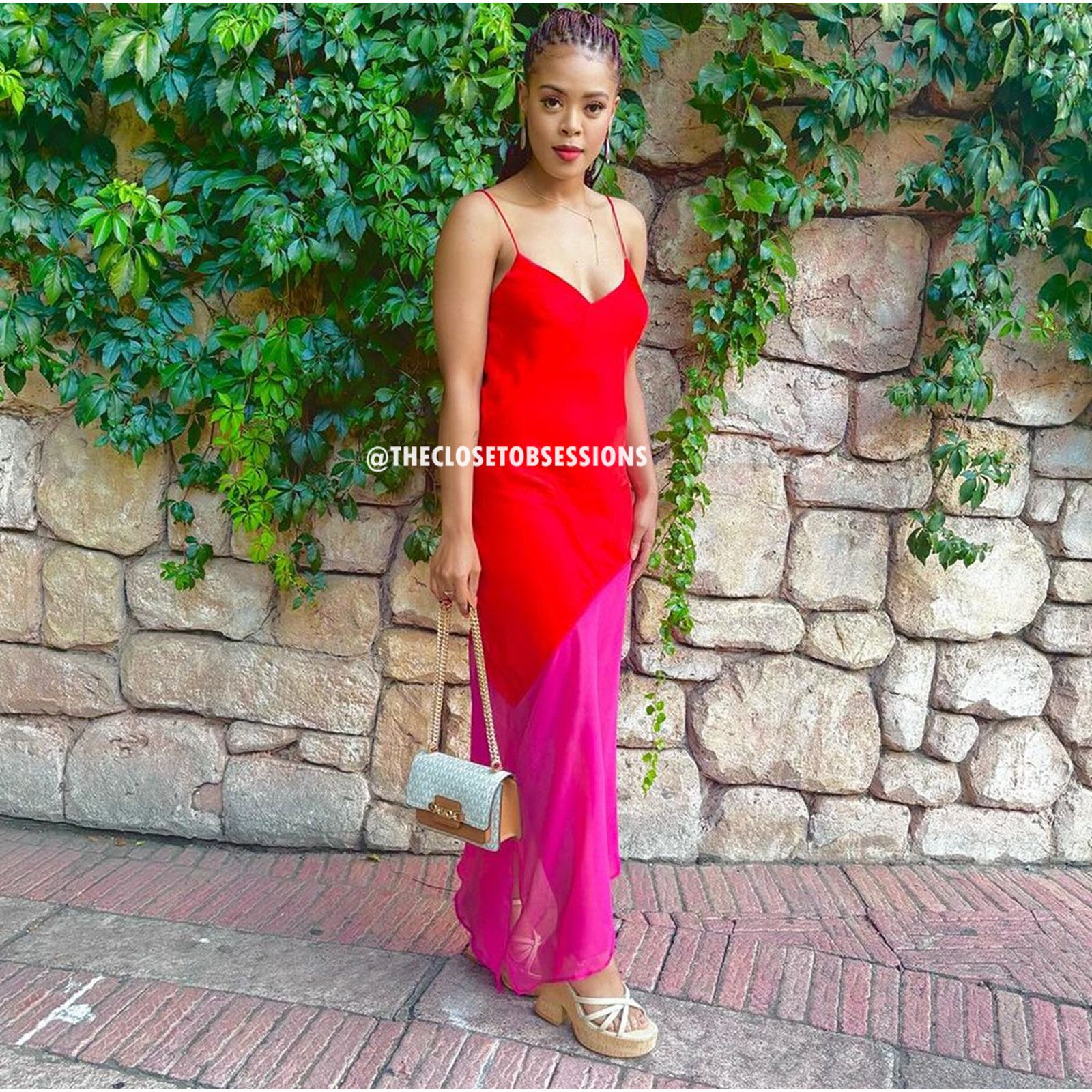 Mango Mango Red Pink Colorblock Asymmetrical Maxi Dress NWT Size M / US 6-8 / IT 42-44 - 17 Thumbnail