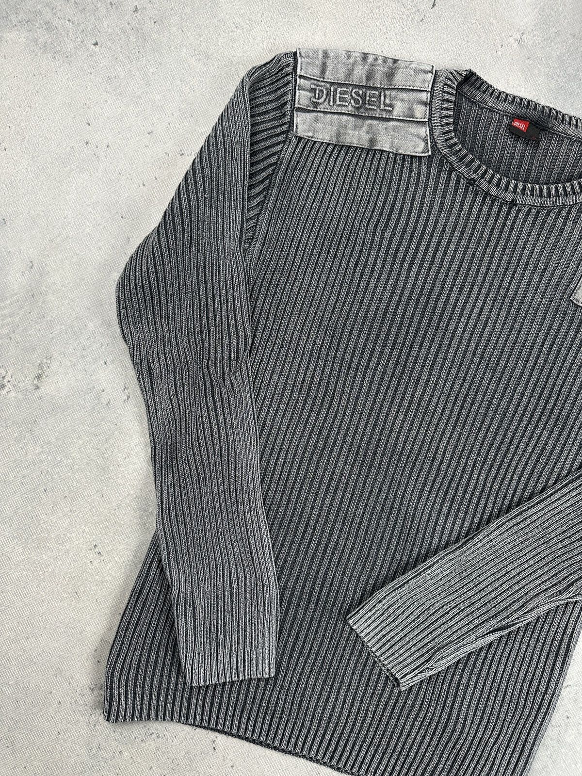 Diesel Vintage Diesel K-Martin Ribbed Knit Sweater Grey Archive Y2K Size US M / EU 48-50 / 2 - 2 Thumbnail